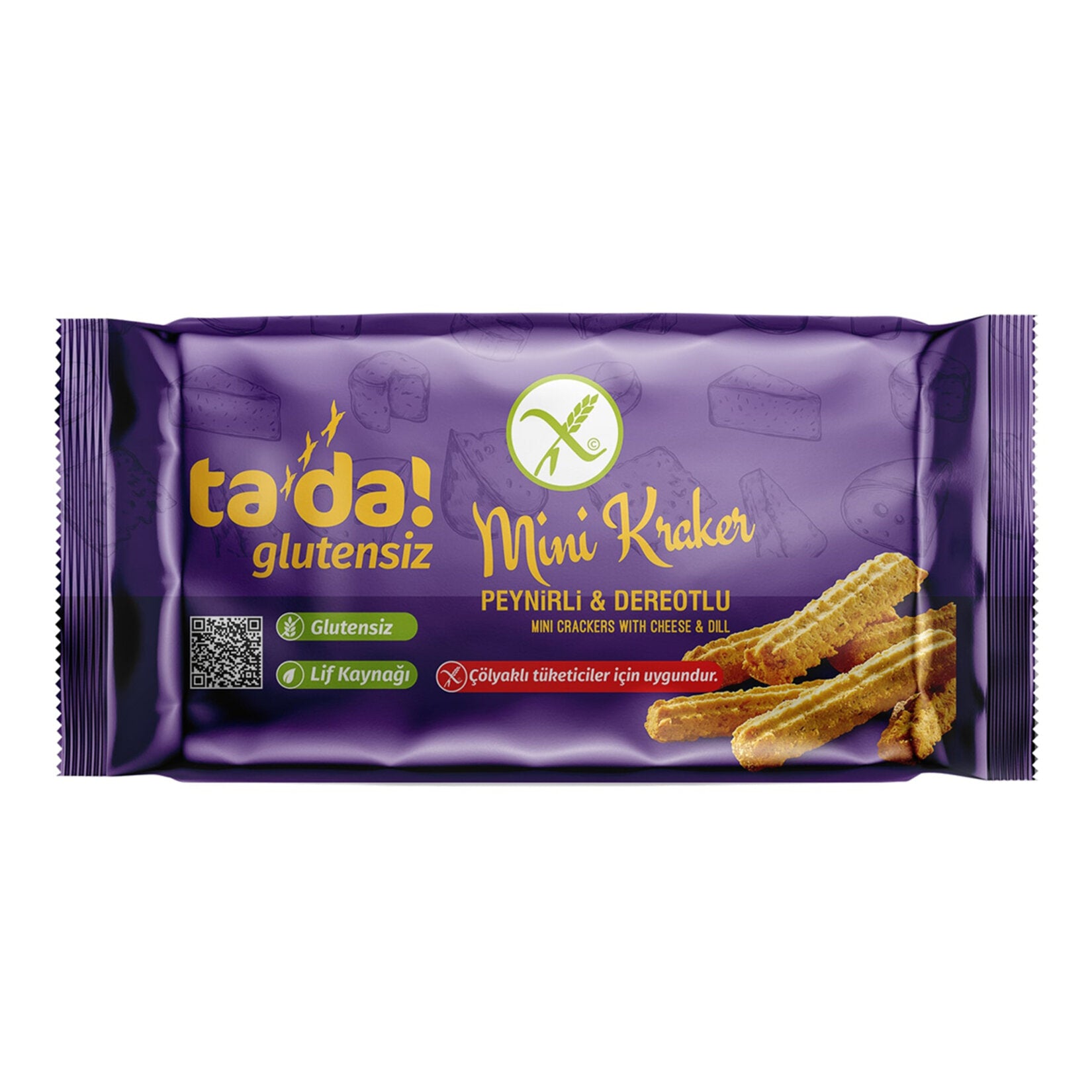 Tada Gluten-Free Cheese Dill Mini Cracker is a savory, crispy snack made with real cheese and aromat