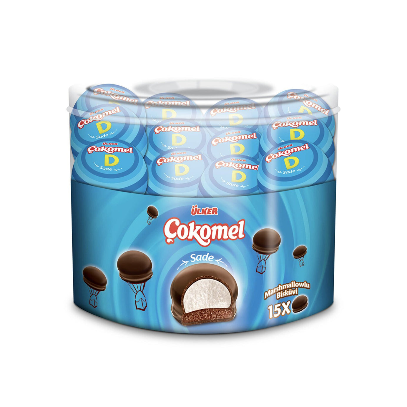 Ülker Çokomel Marshmallow Blue Package 6.3 oz (180 G - 15x12G)