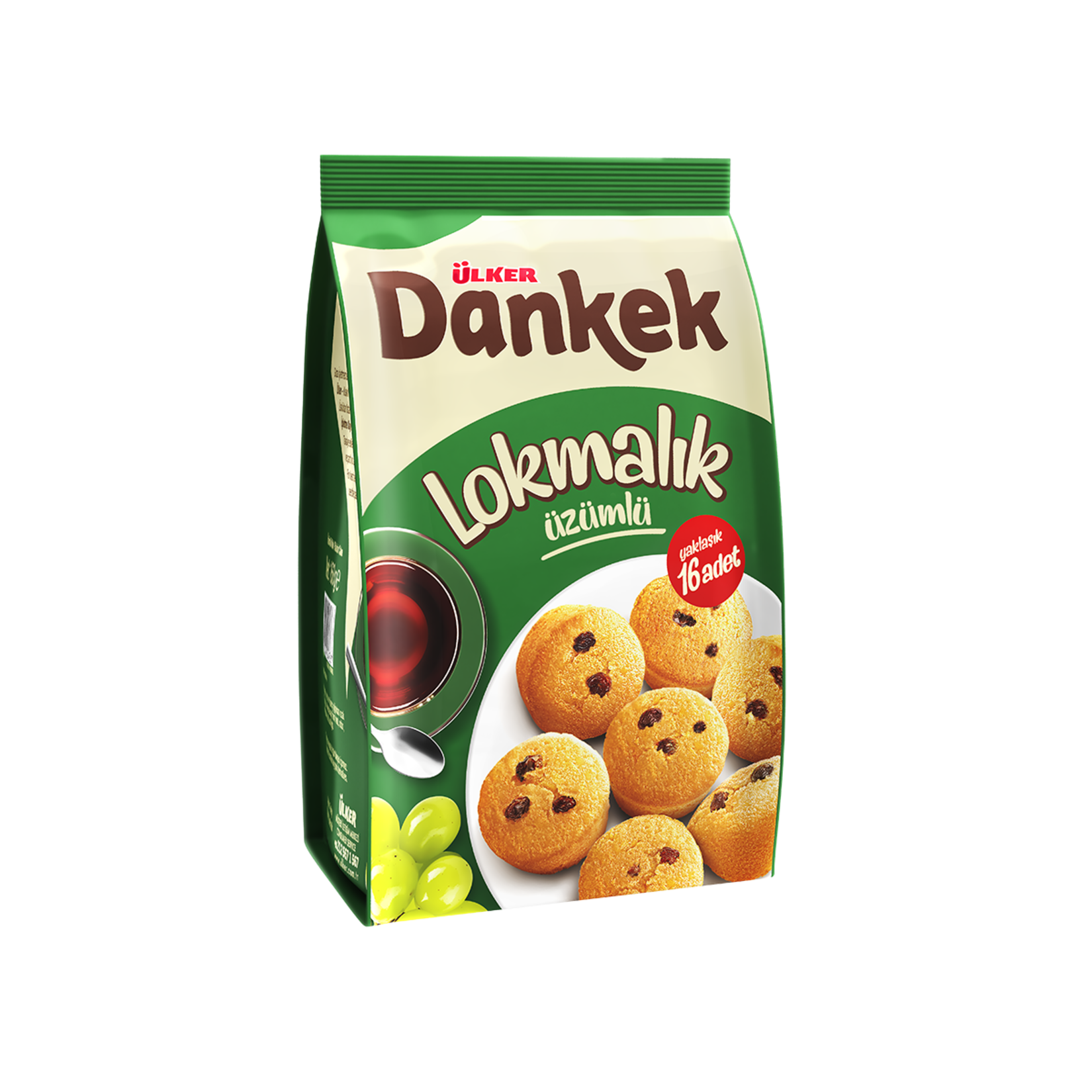 Enjoy the soft, fruity flavor of Ulker Dankek Lokmalik Raisin Cake, a delicious mini cake packed wit