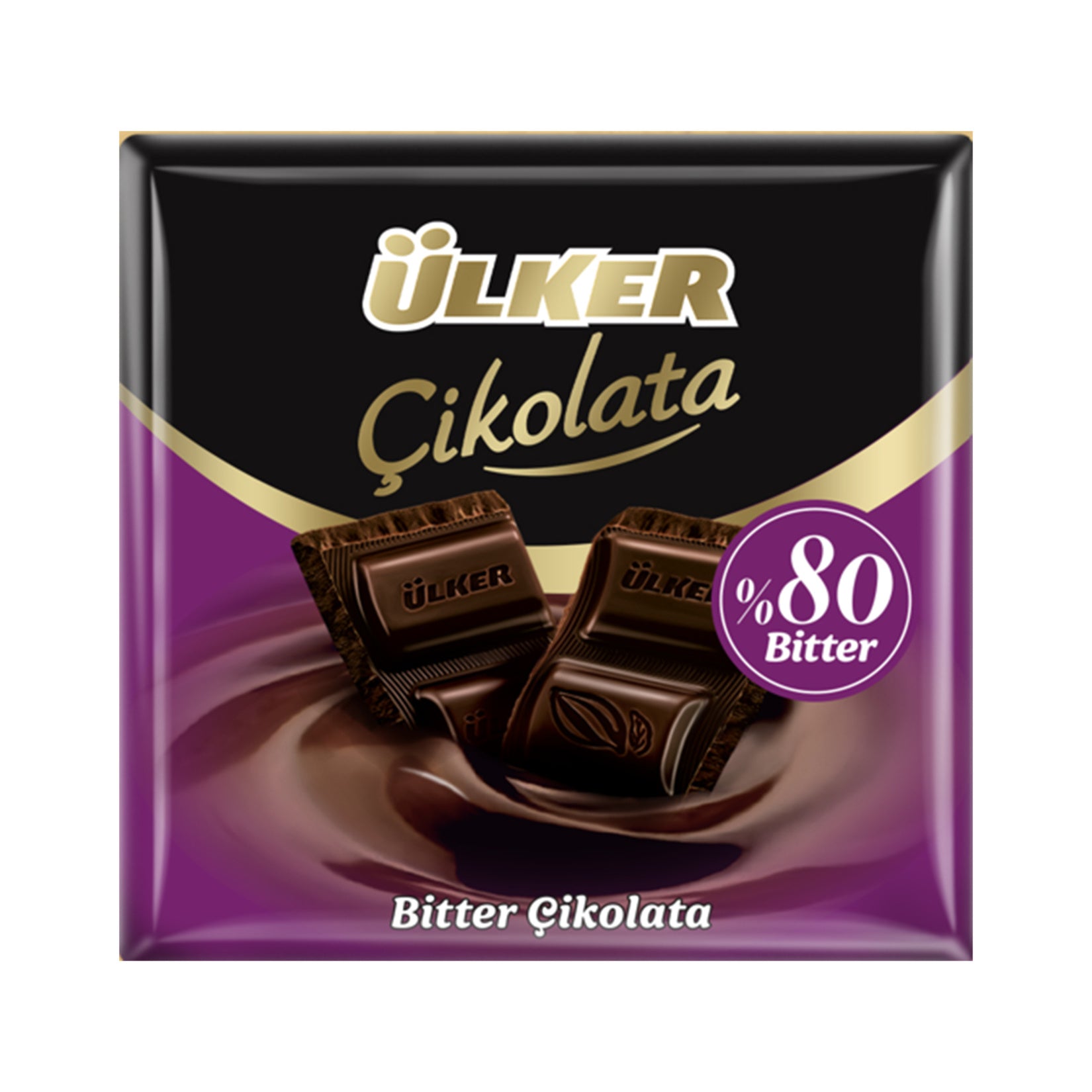 Ulker Dark Square Chocolate 80% Cocoa (Bitter Kare Çikolata) 2.1 oz (60 G)