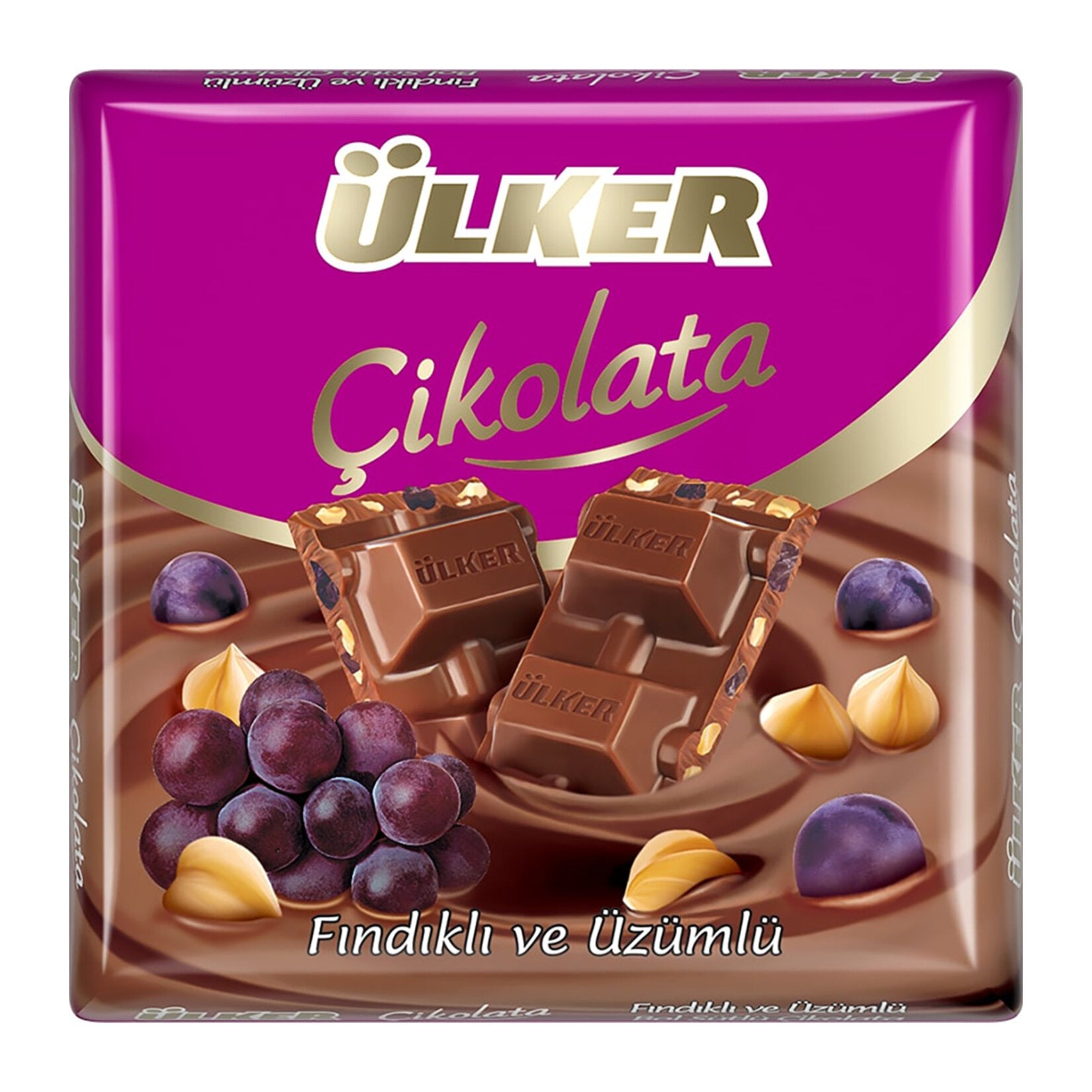 Enjoy the rich, creamy taste of Ulker Milk Chocolate with Hazelnuts and Raisins, a classic treat fro