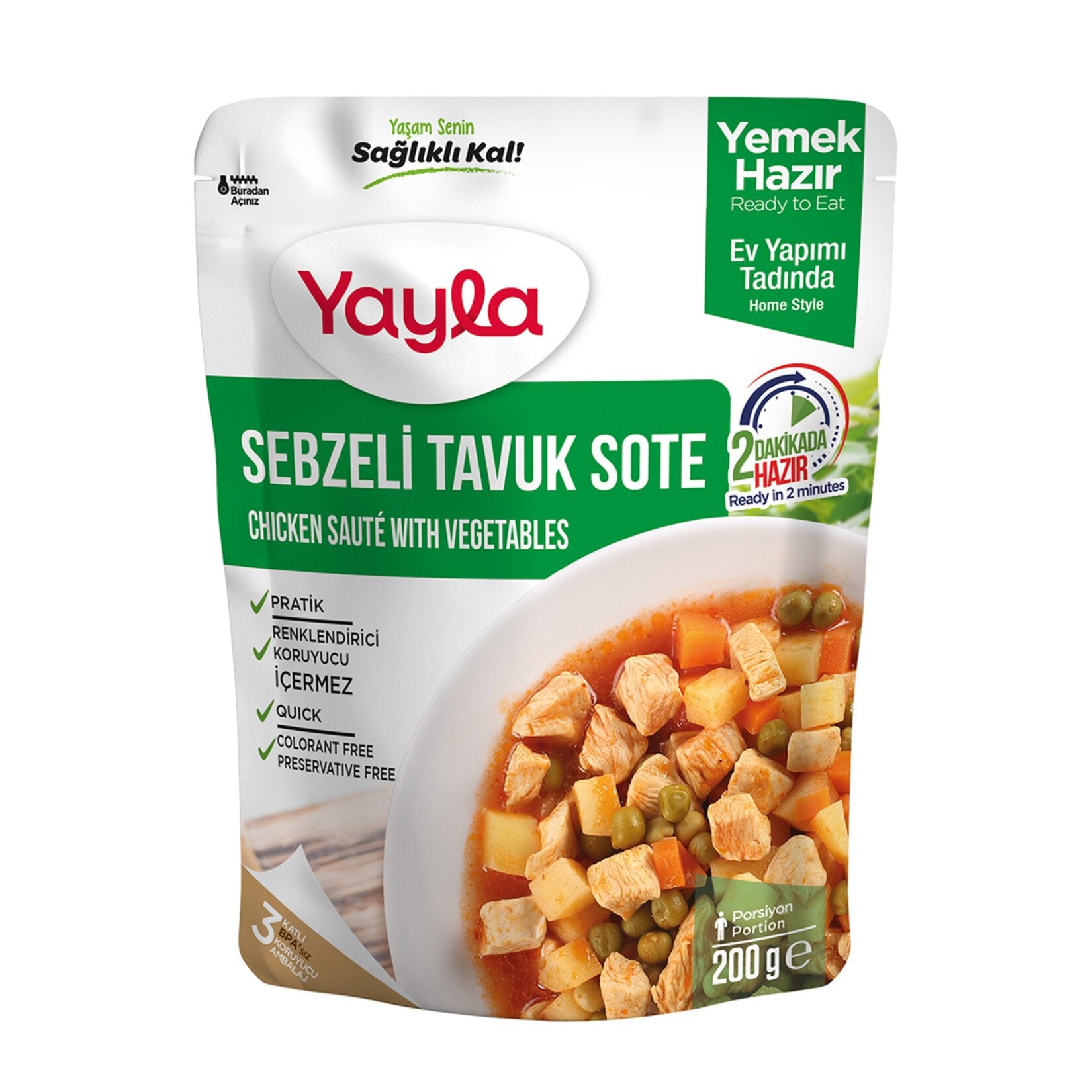 Yayla Chicken Saute with Vegetables (Sebzeli Tavuk Sote) 200 G