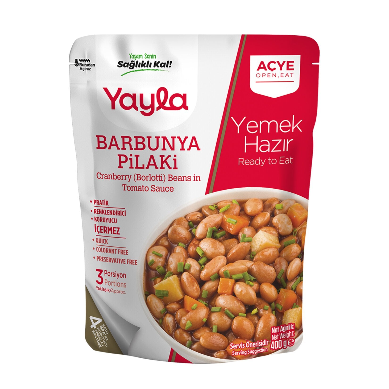 Yayla Ready Meals Barbunya Beans (Barbunya Pilaki) 400 G