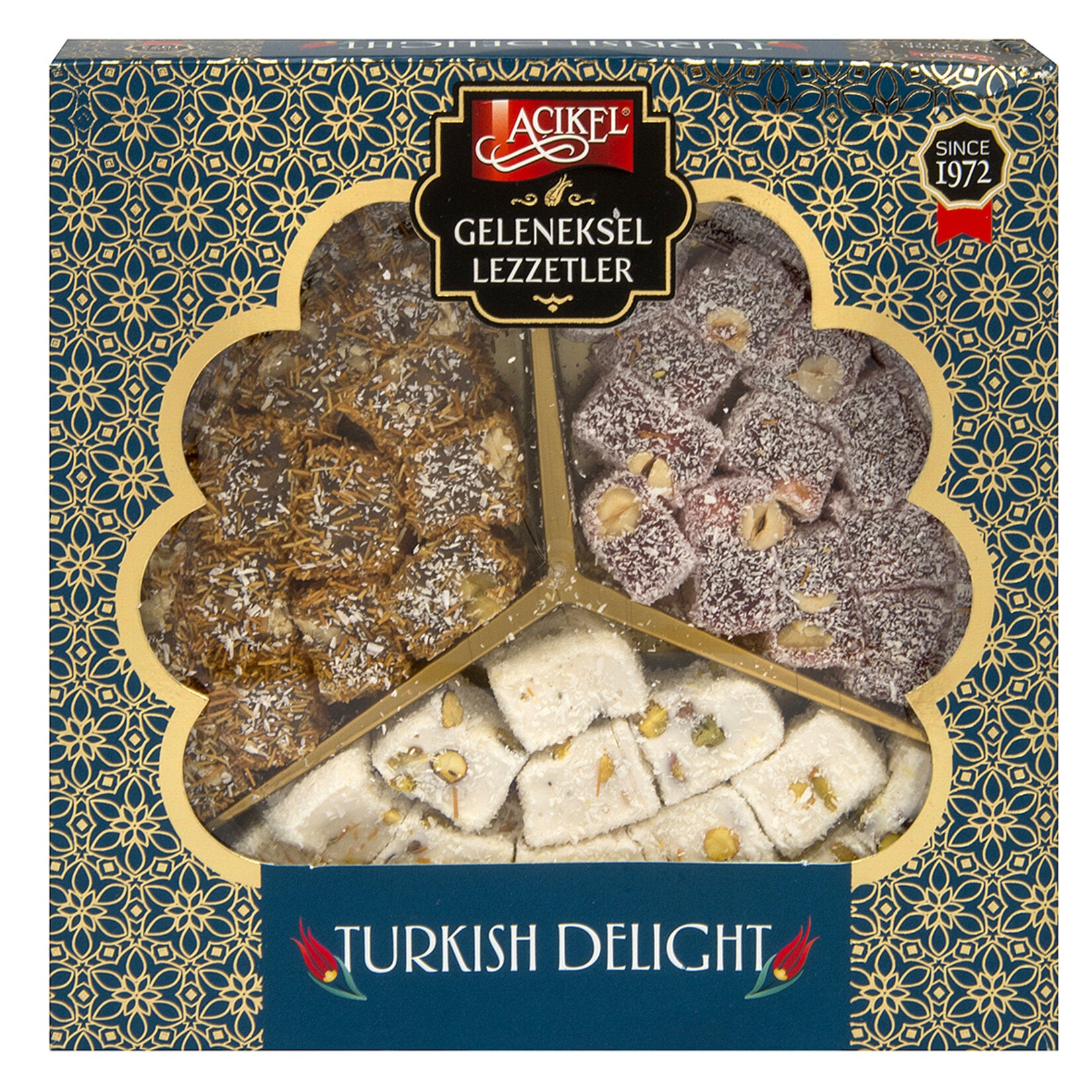 Discover the rich tradition of Turkish delight with Acikel Special Extra Mixed Turkish Delight.