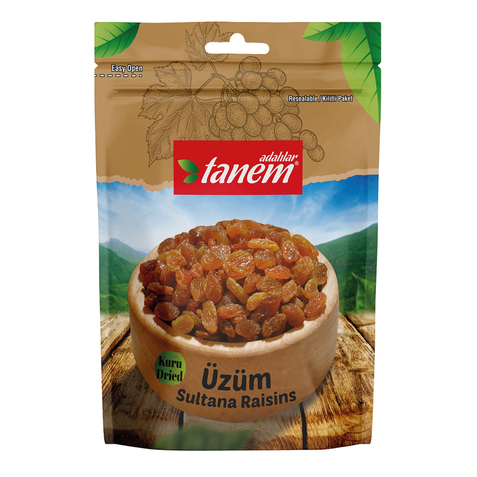 Adalilar Tanem Seedless Raisins bring the naturally sweet taste of carefully selected grapes from Türkiye straight to your pantry.
