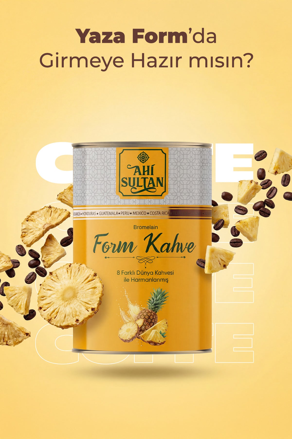 Ahi Sultan Form Kahvesi 8 Farkli Kahve ve Bromelain Icerikli brings together a special blend of eight different coffee varieties for a rich, layered coffee experience.
