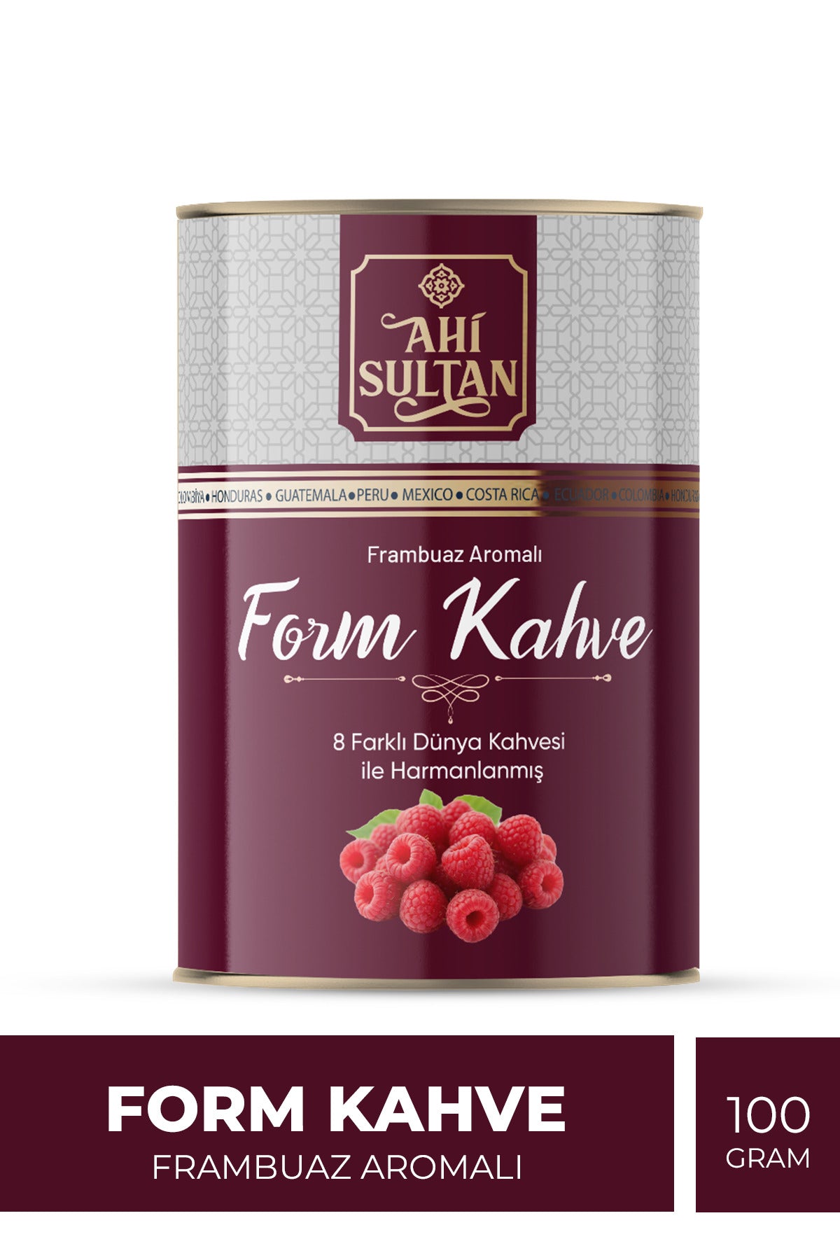 Ahi Sultan Form Coffee with Raspberry brings together a special blend of 8 different coffee varieties for a rich and layered taste experience.