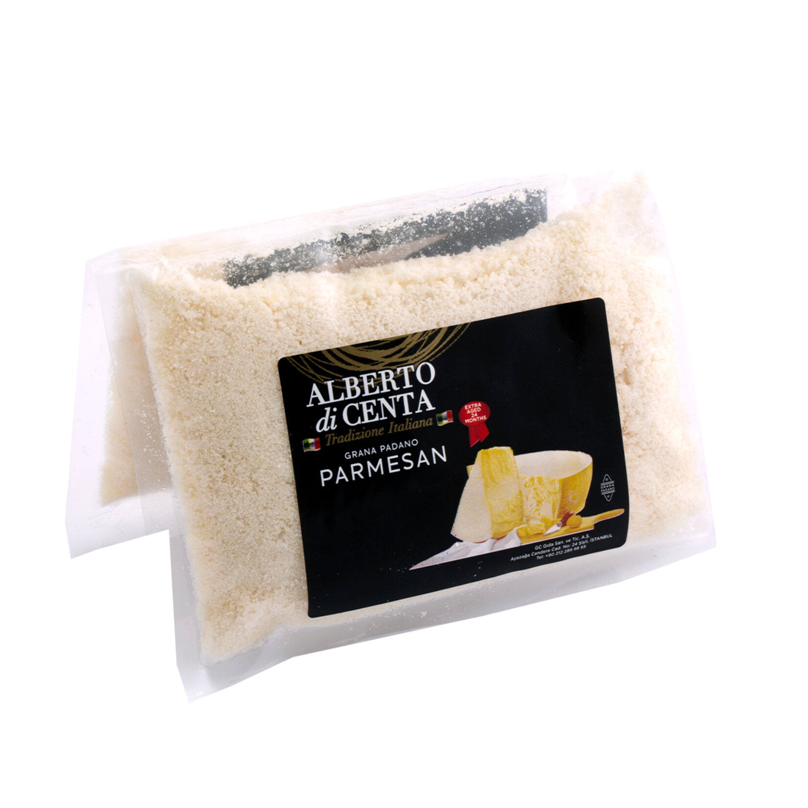 Alberto Di Centa Parmesan Ready Meal Product brings the rich and savory taste of Parmesan-style cheese to your table in a convenient 80 g portion.