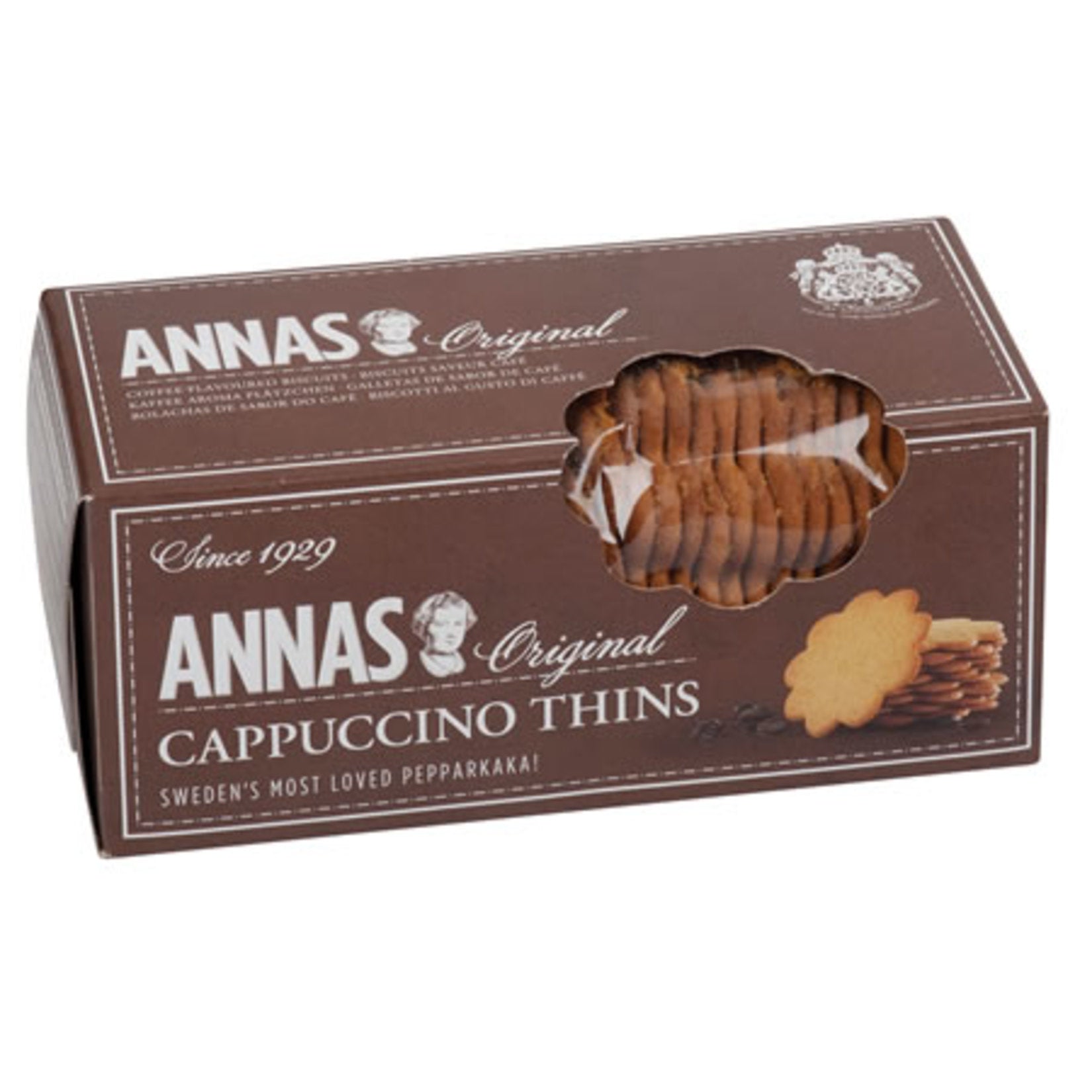 Experience the rich aroma and crisp texture of Annas Cappuccino Biscuits, a delightful snack that brings the essence of European coffee culture to your home.