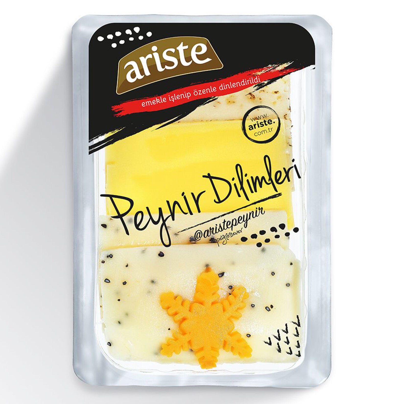 Enjoy a curated selection of traditional Turkish cheeses with Ariste Cheese Slices.