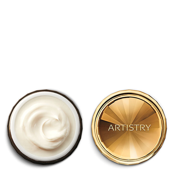 Artistry skincare product with gold lid on a white background