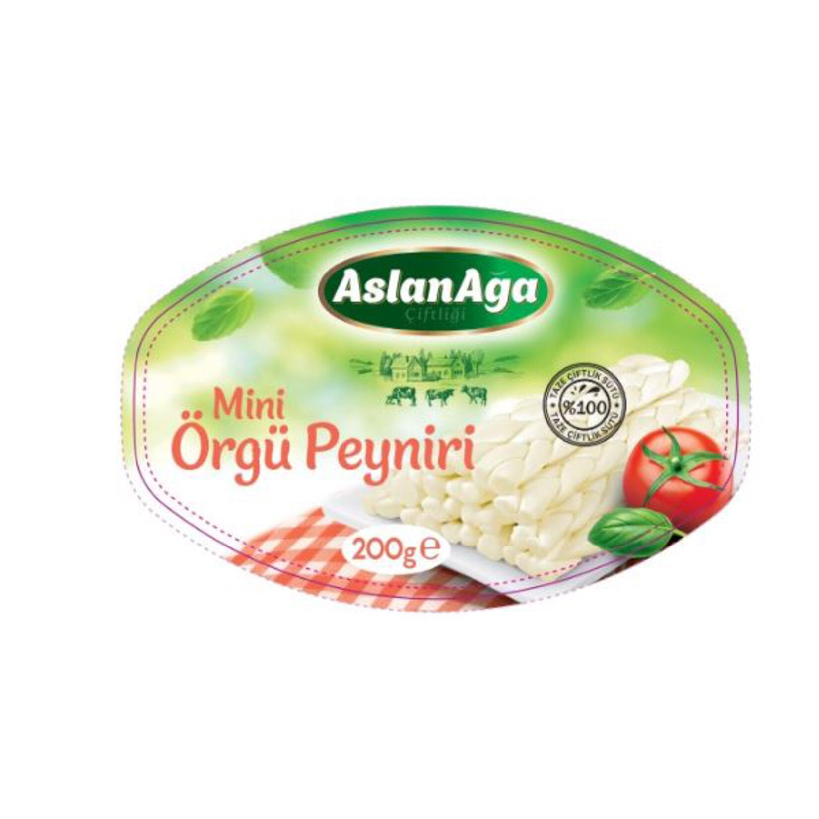 Aslanağa Çiftliği Mini Örgü Peyniri is a traditional braided string cheese from Türkiye, crafted from pasteurized cow’s milk and shaped into small, easy-to-serve braids.
