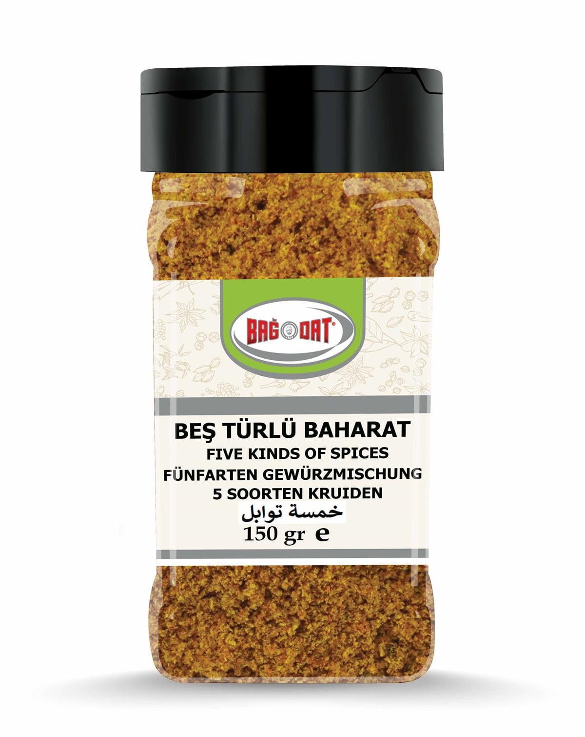 Bagdat Bes Turlu Baharat Five Spice Seasoning is a classic Turkish spice blend crafted to bring balanced heat and aroma to your favorite dishes.