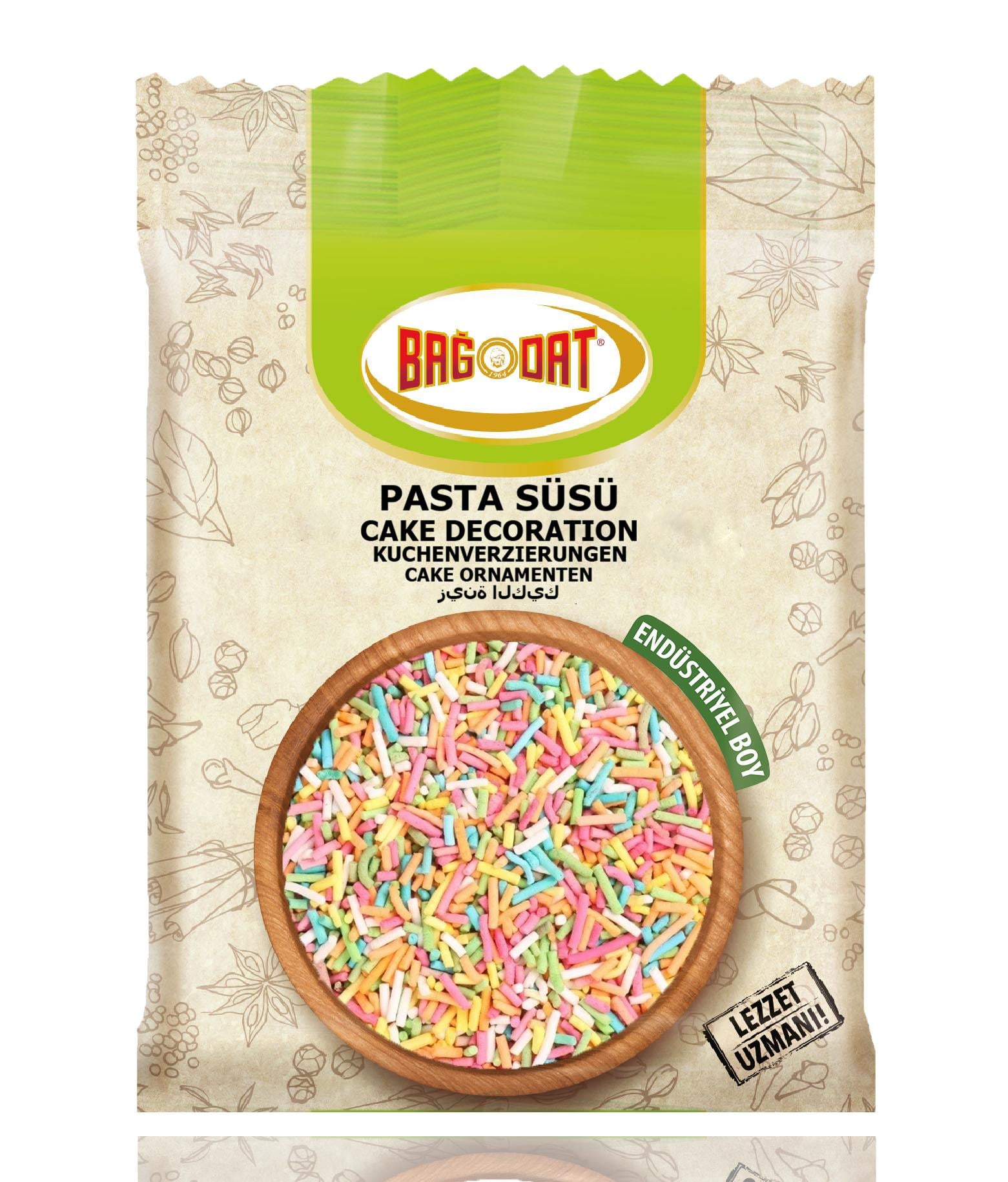 Add a fun, colorful finish to your desserts with Bağdat Pasta Süsü (Cake Sprinkles).