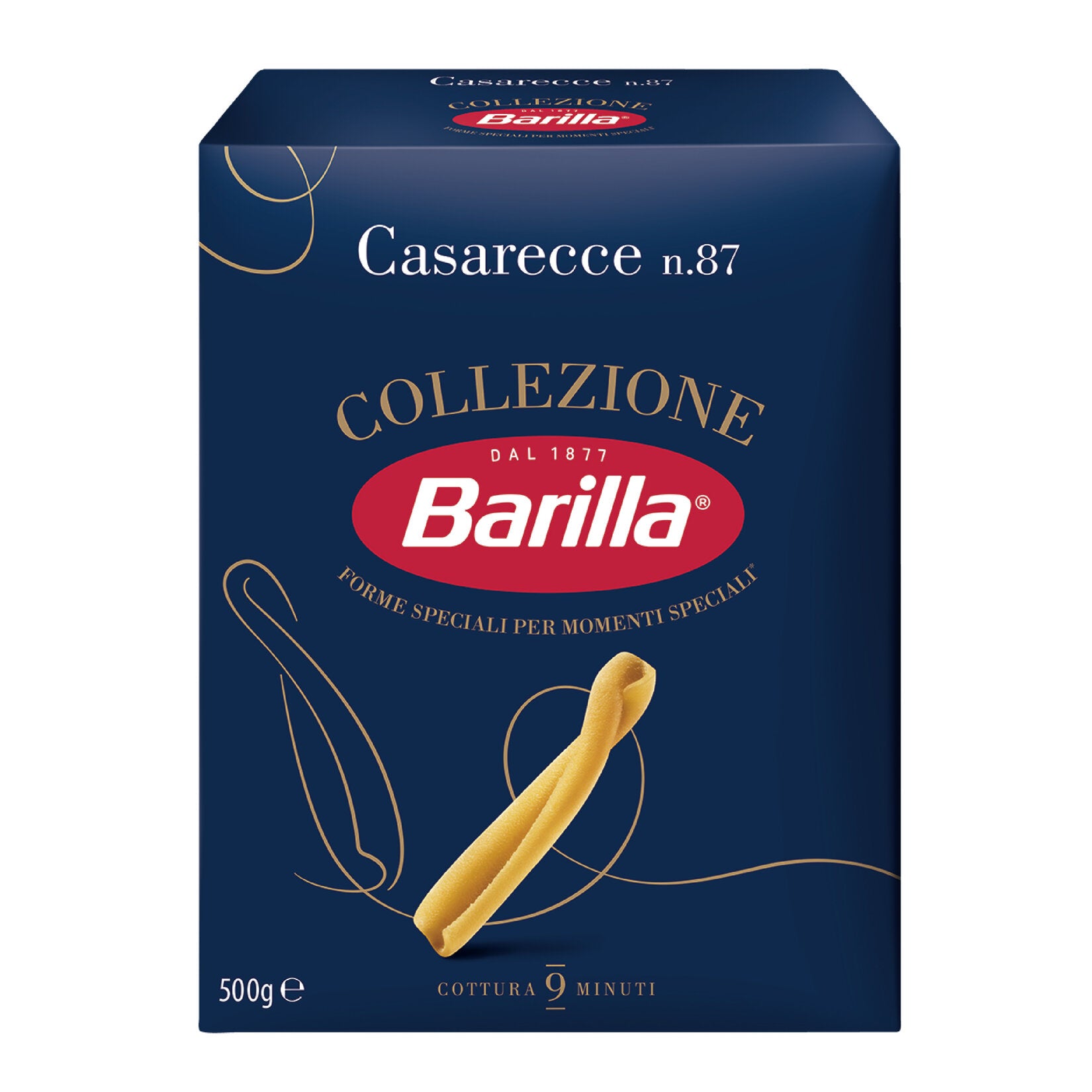 Discover the rich taste of Barilla Casarecce Pasta, a traditional pasta shape originating from Sicily, perfect for holding sauces with its twisted, scroll-like design.