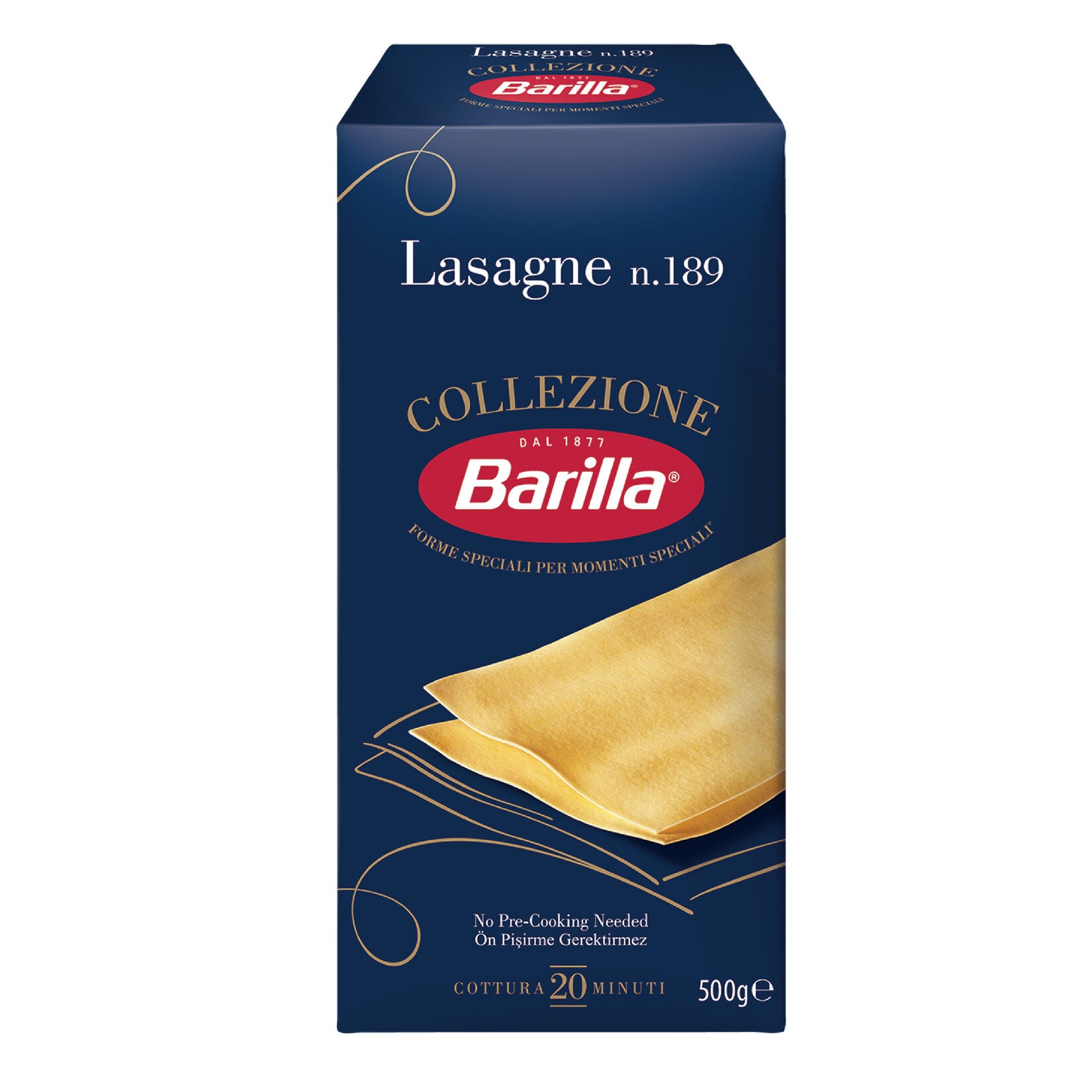 Bring the rich taste of Italian cuisine to your kitchen with Barilla Lasagna 17.6 oz (500 g).
