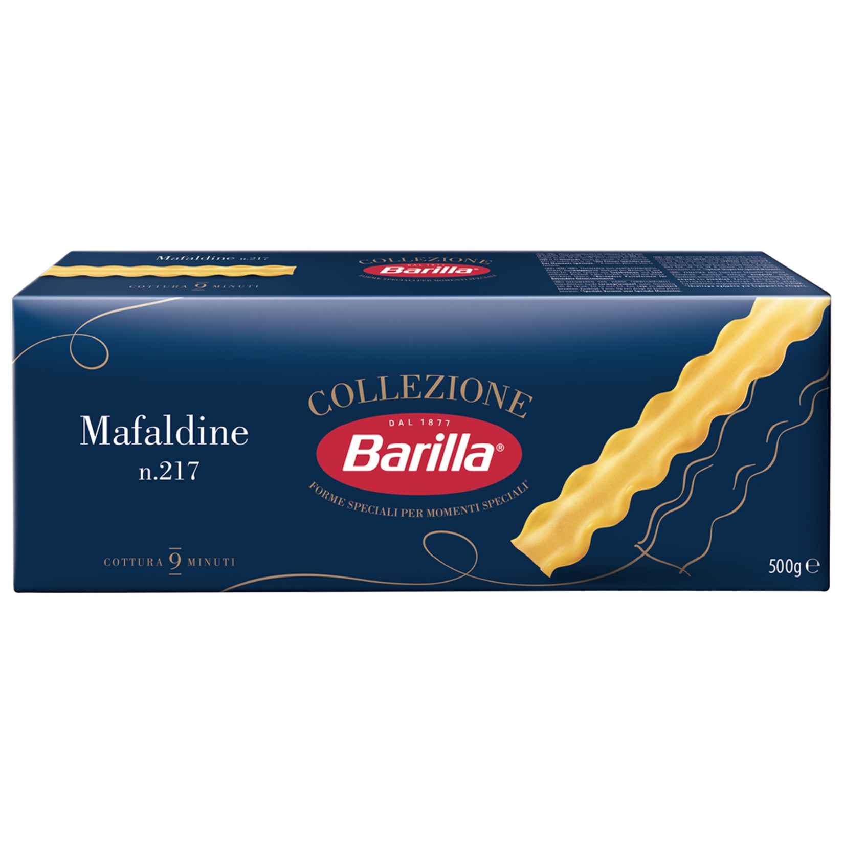 Barilla Mafaldine Pasta brings the rich tradition of Italian-style pasta making to your kitchen with a unique ribbon-like shape that holds sauces perfectly.