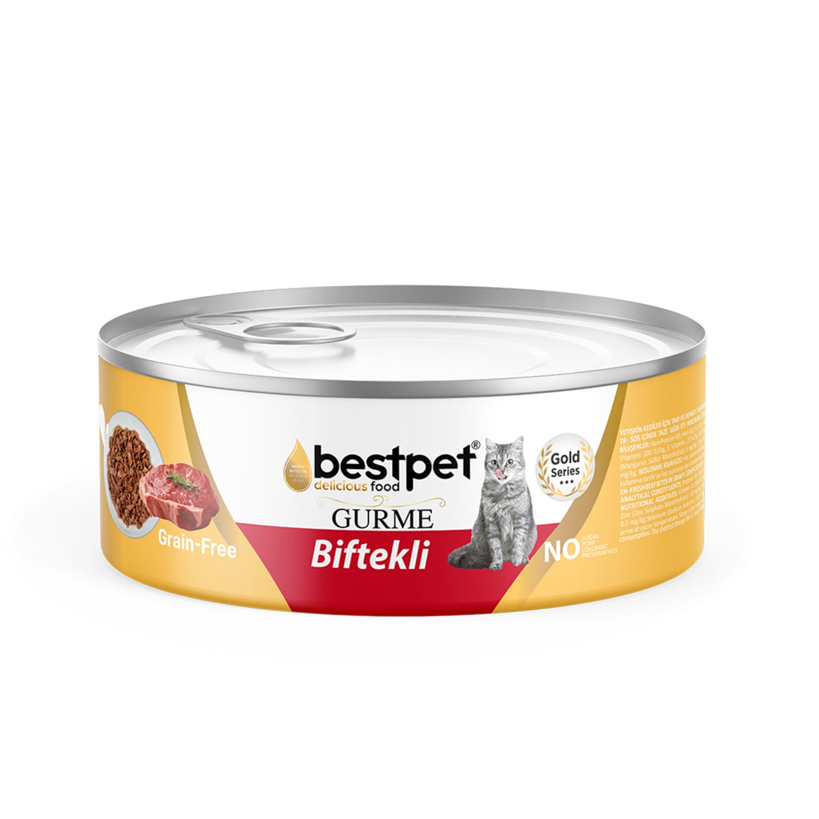 Bestpet Beef in Gravy Adult Cat Canned Food is a flavorful wet food made with fresh beef pieces in savory gravy, specially formulated for adult cats.