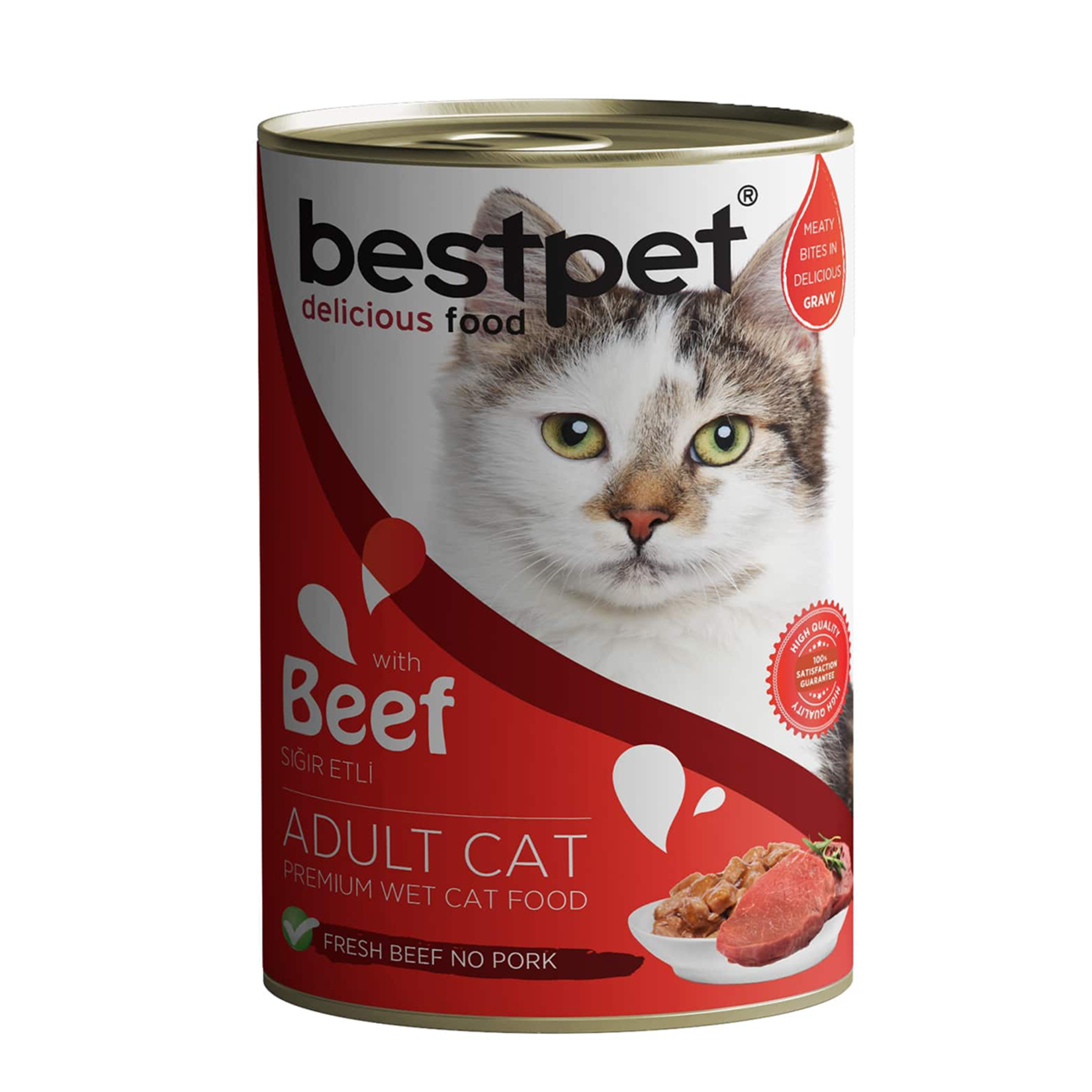 Bestpet Beef Wet Cat Food is a complete and balanced canned meal formulated for adult cats.