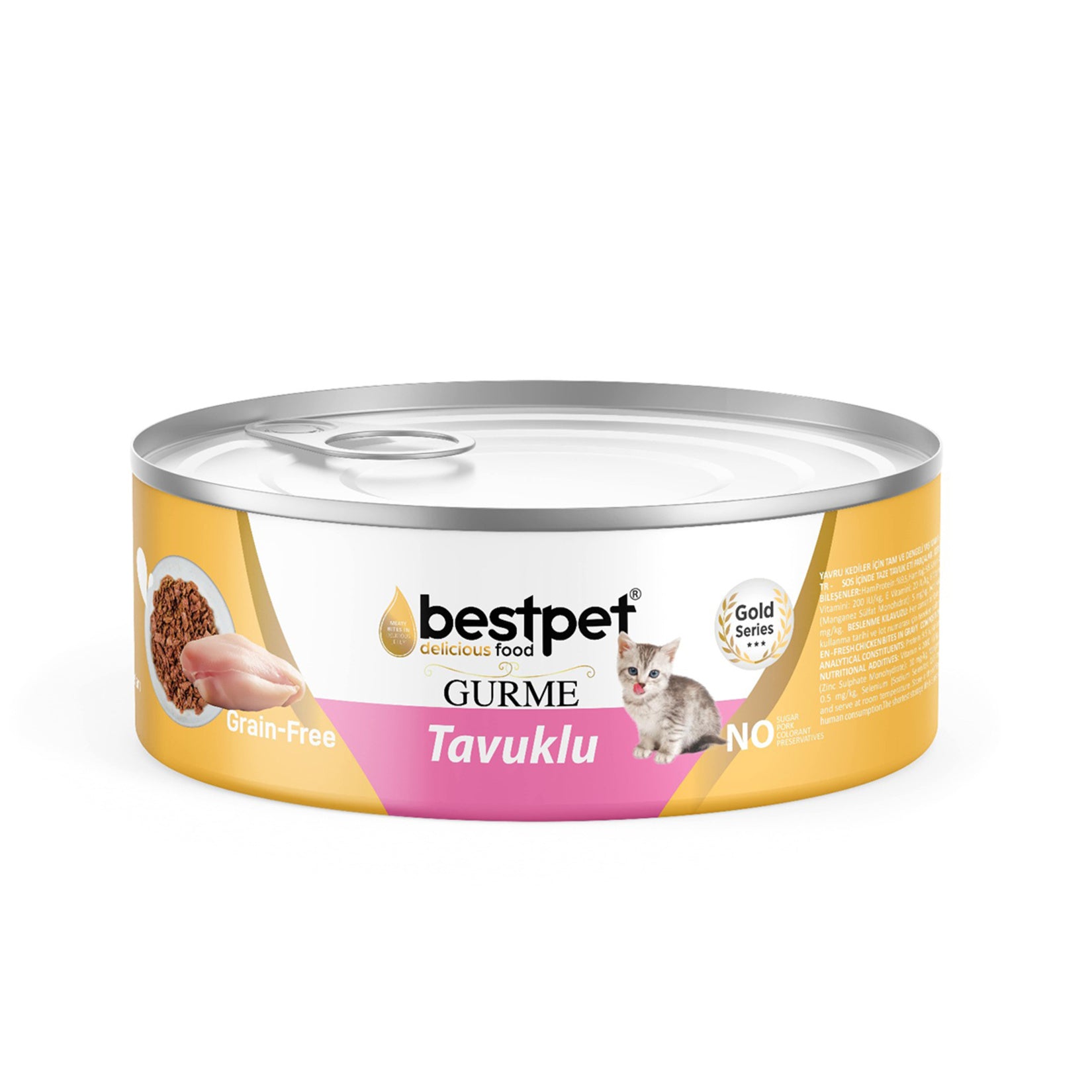 Bestpet Chicken in Gravy Kitten Canned Food 85g is a complete and balanced wet food specially prepared for growing kittens.