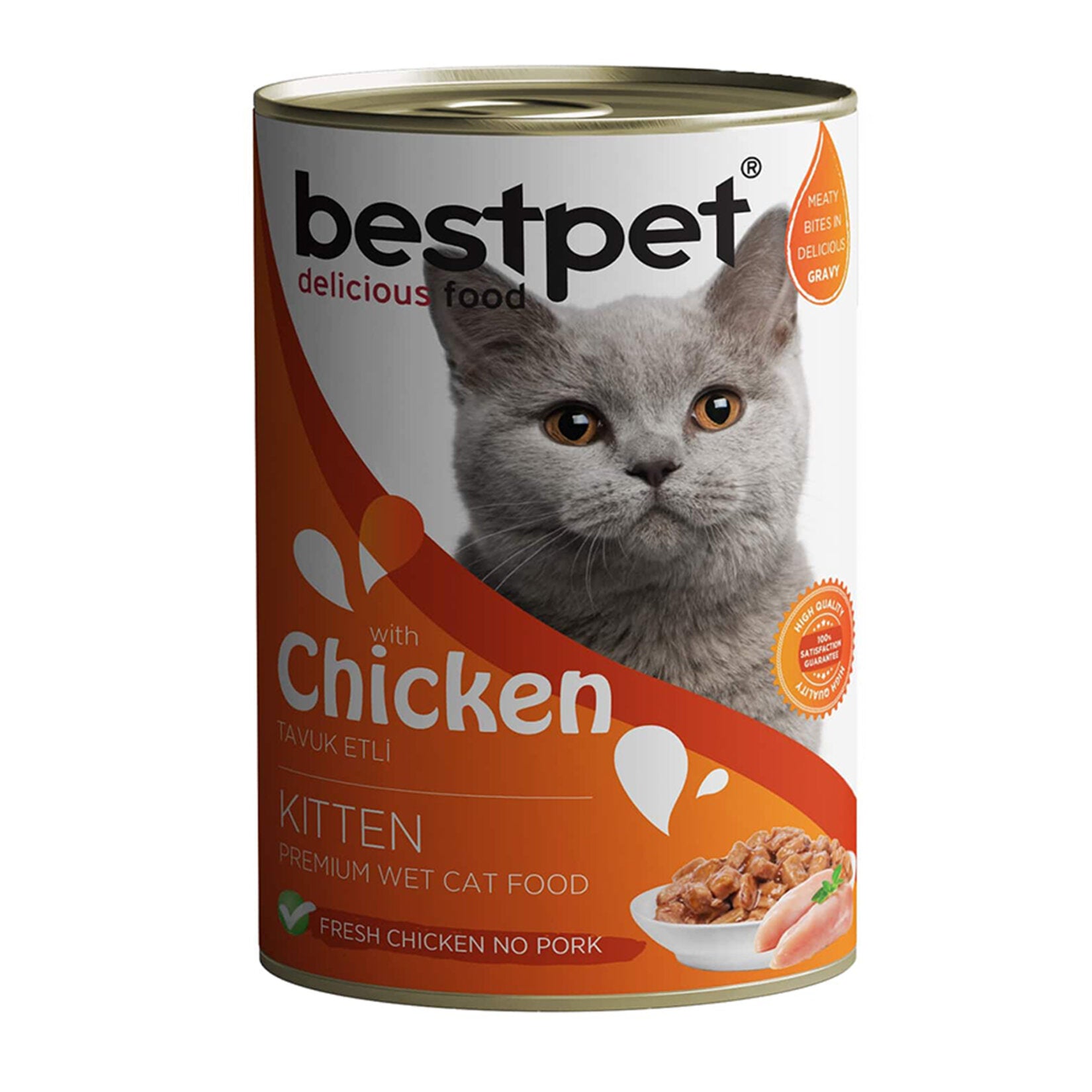 Bestpet Chicken Wet Cat Food is a jelly-based complete wet food specially formulated for kittens and pregnant cats.