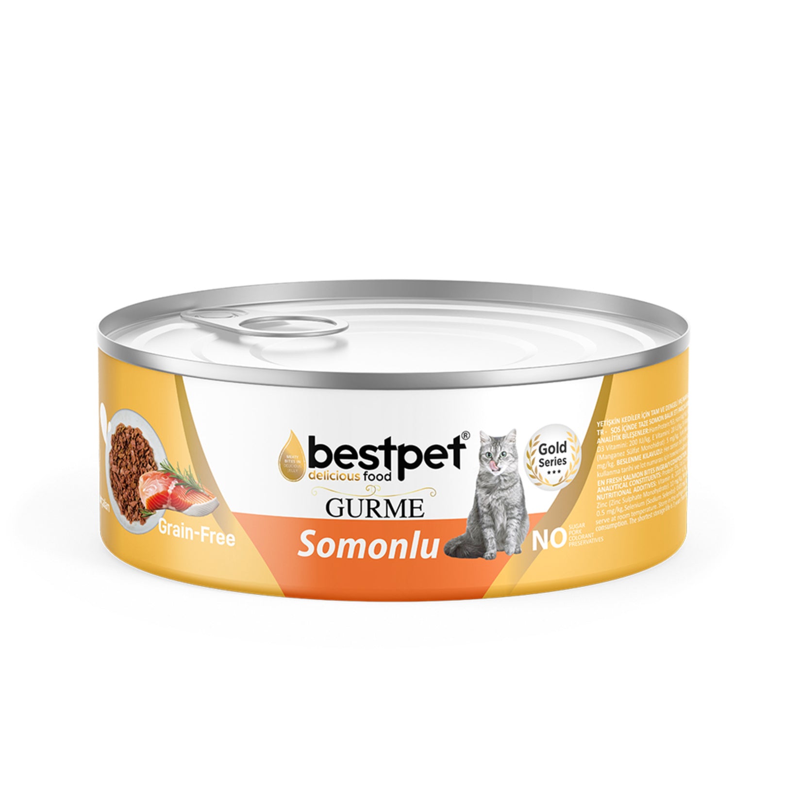 Bestpet Gourmet Salmon in Sauce Adult Cat Food is a flavorful wet food made with tender pieces of fresh salmon in a rich sauce.