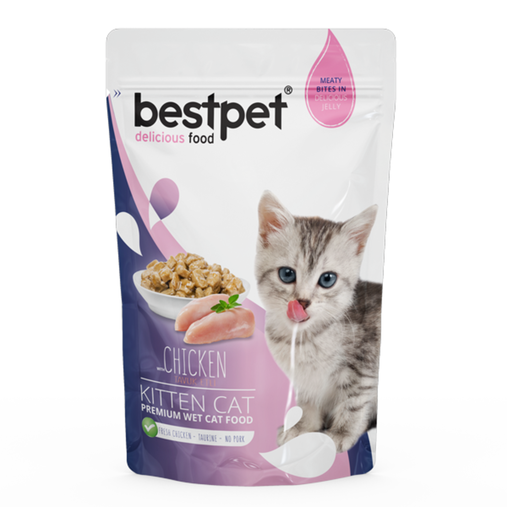 Bestpet Premium Chicken Cat Pouch 85 g is a complete wet food formulated to support your cat’s daily nutritional needs.