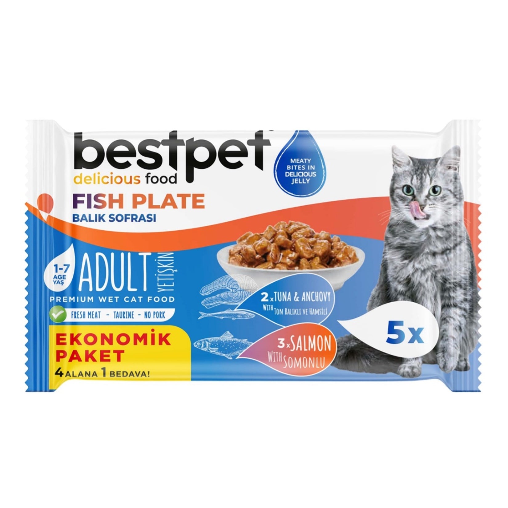 Bestpet Tuna & Anchovy Wet Cat Food 425g is a flavorful meal designed to support your cat’s daily nutritional needs.