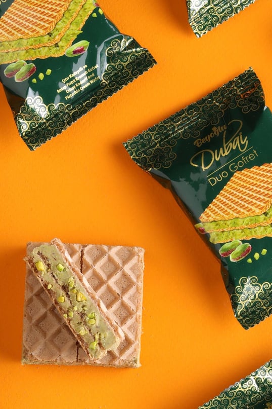 Beyoğlu Dubai Duo Pistachio Wafer (Antep Fıstıklı Gofret) 1.3 oz (36 G)