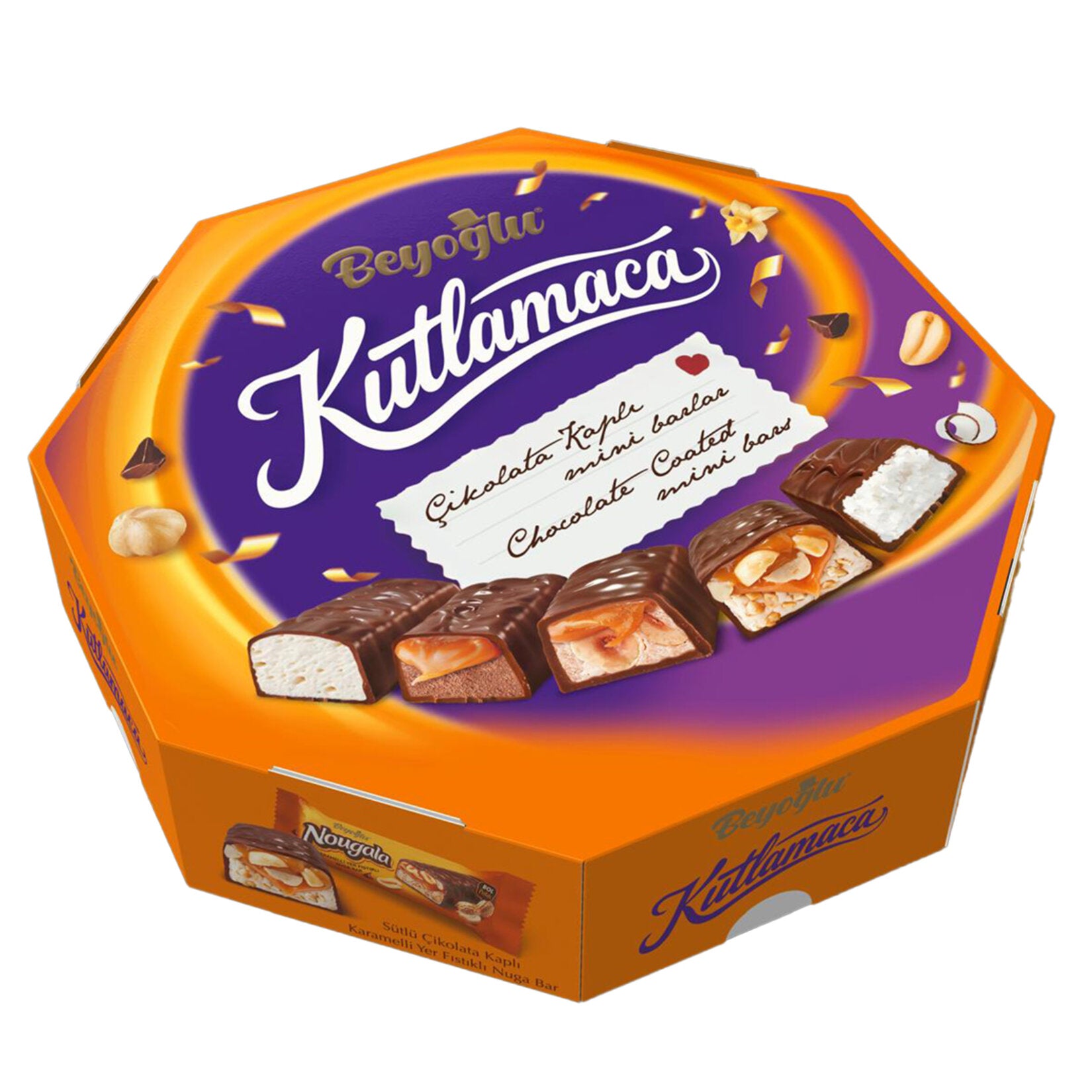 Beyoglu Kutlamaca Chocolate Covered Mini Bars bring together a festive selection of Turkey’s favorite chocolate treats in one generous box.