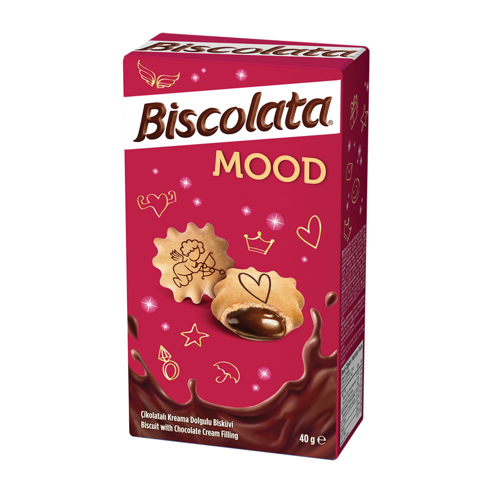 Biscolata Mood Chocolate Cream Filled Biscuit is a delightful treat that brings fun and flavor together in every bite.