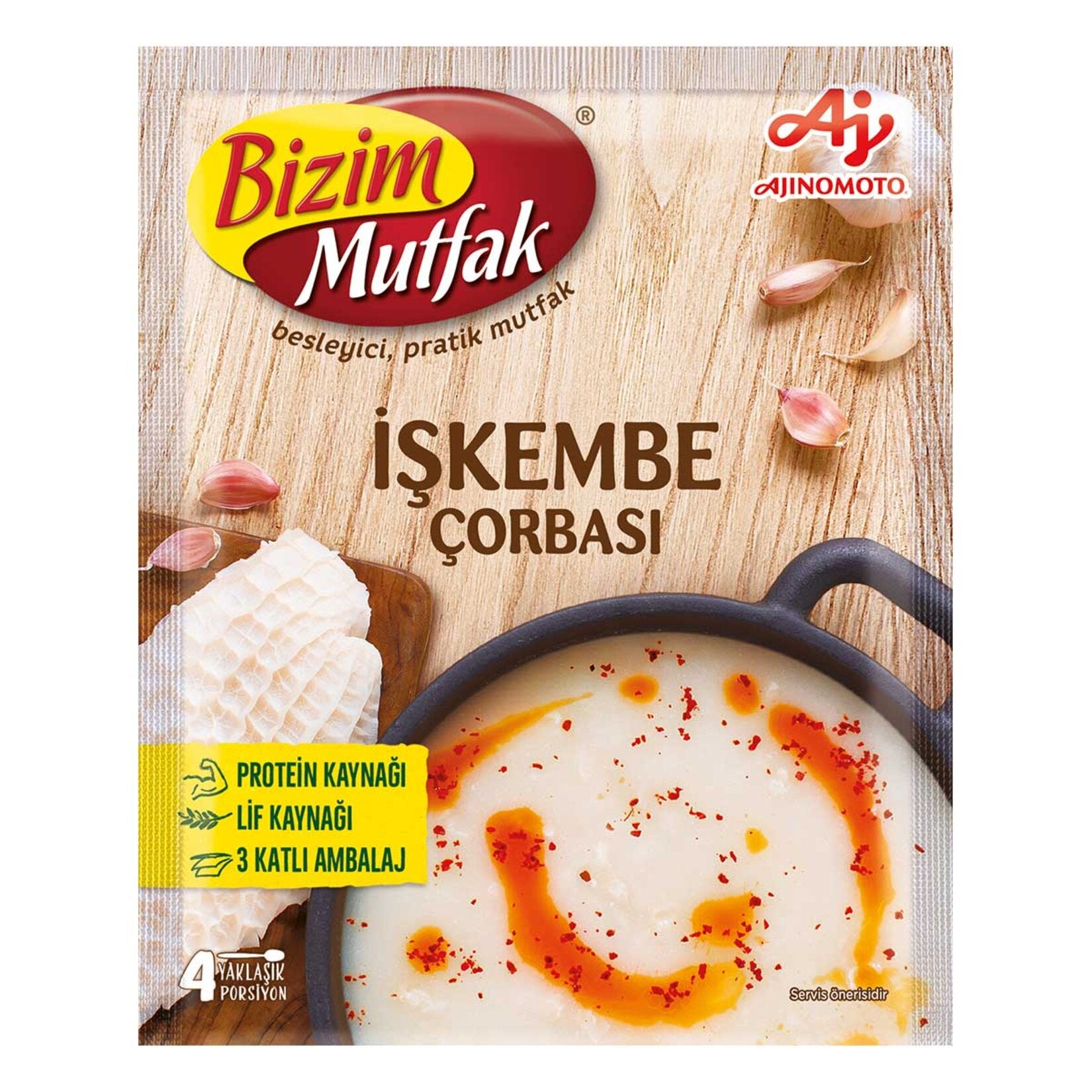 Bizim Iskembe Soup brings the bold, traditional flavor of Turkish tripe soup straight to your kitchen in a convenient instant format.