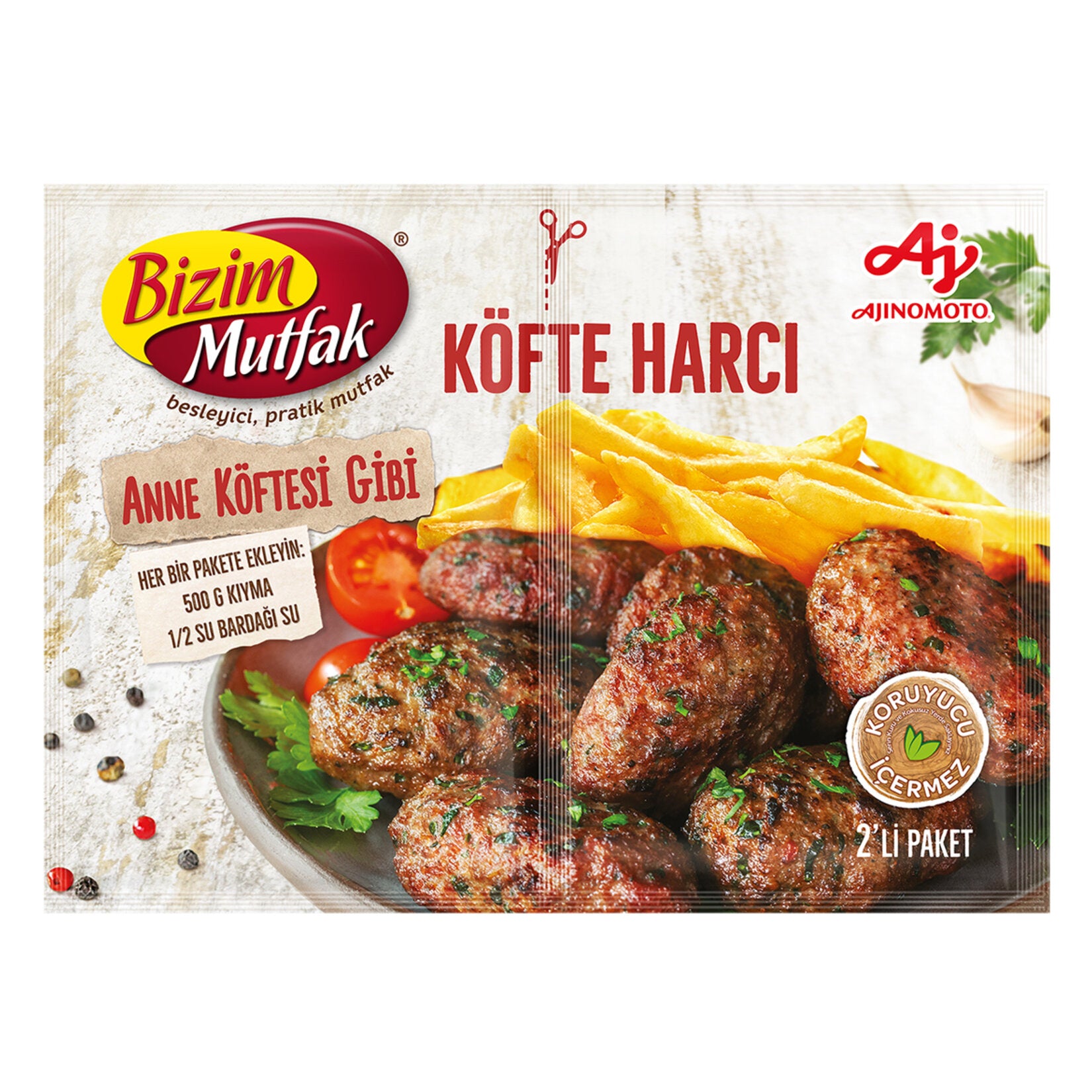 Bizim Mutfak Kofte Harci is a convenient seasoning blend specially prepared to help you make flavorful Turkish-style meatballs at home.