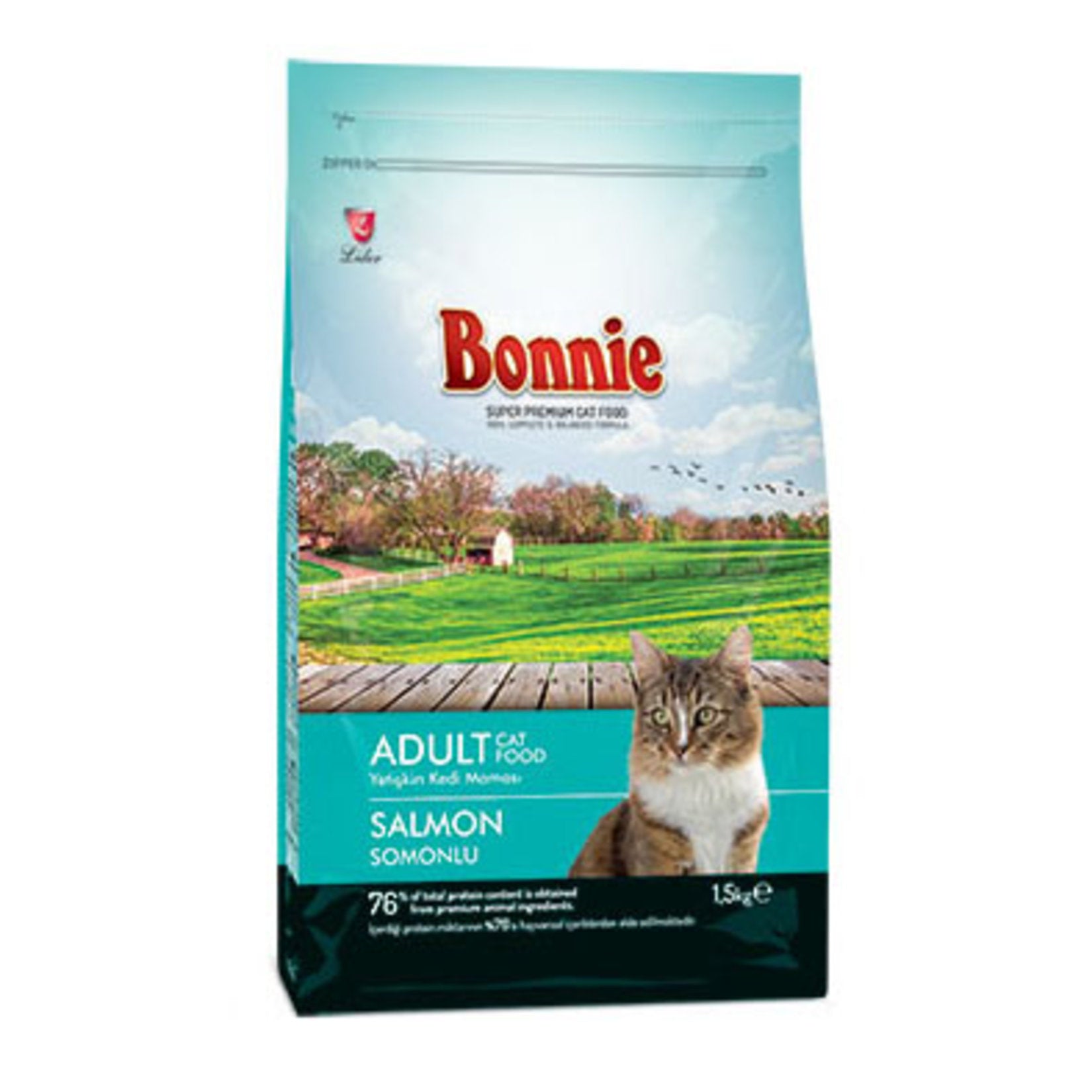 Bonnie Salmon Adult Cat Food is a complete and balanced dry food formulated for the daily nutritional needs of adult cats.