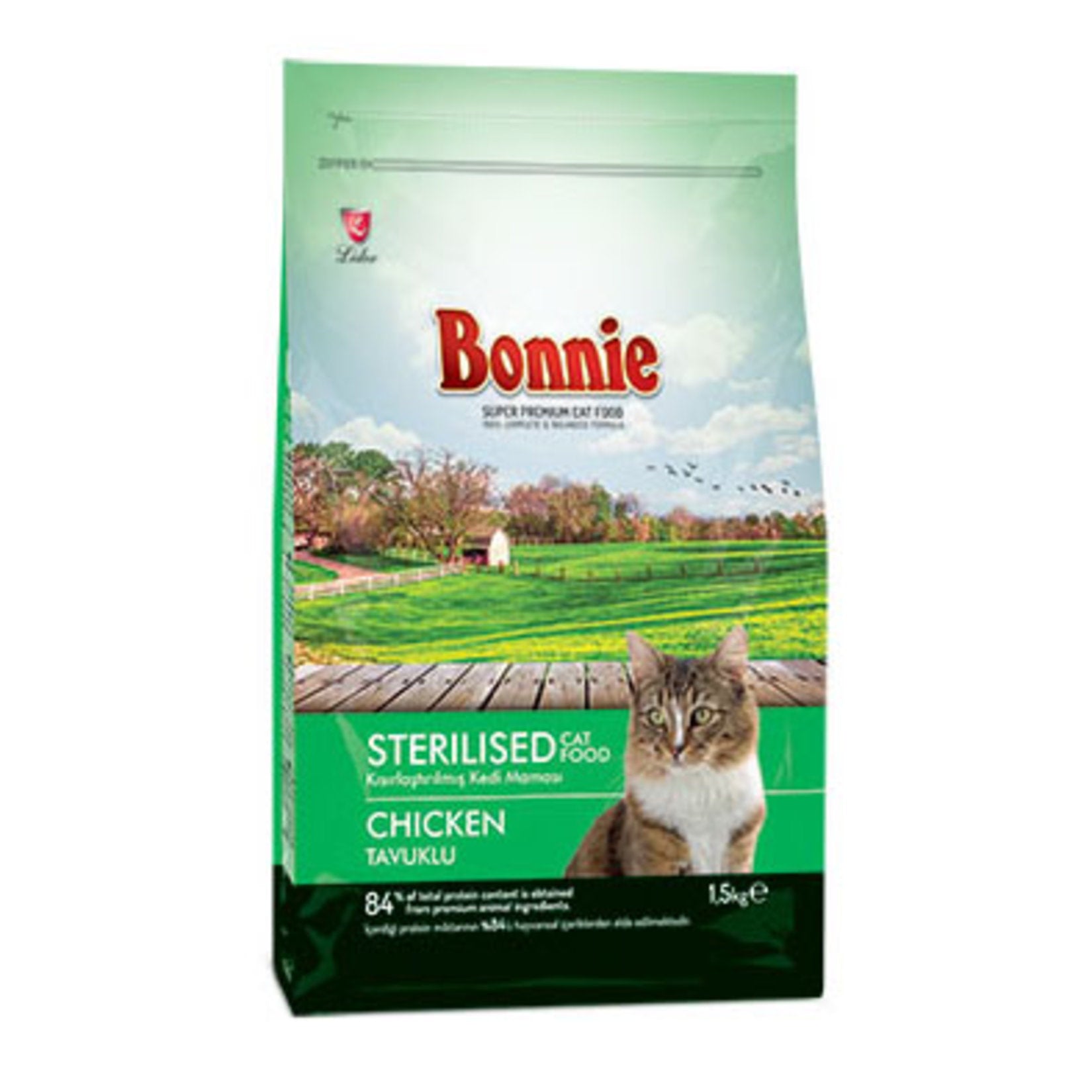Bonnie Sterilized Adult Cat Food Chicken 1.5 kg is specially formulated for adult cats that have been spayed or neutered.