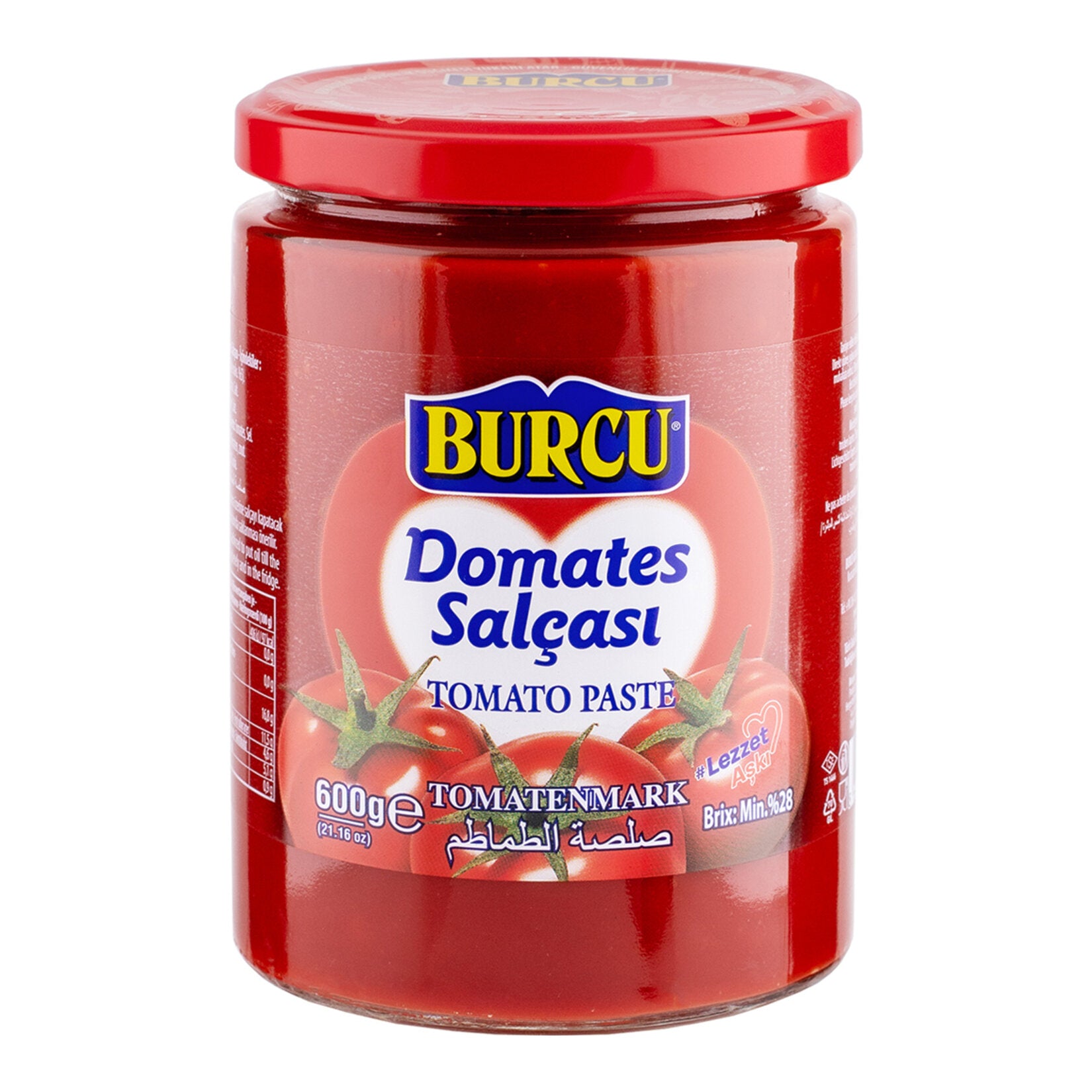 Burcu Tomato Paste is made from sun-ripened tomatoes carefully concentrated to deliver a rich color, thick texture, and deep tomato flavor.