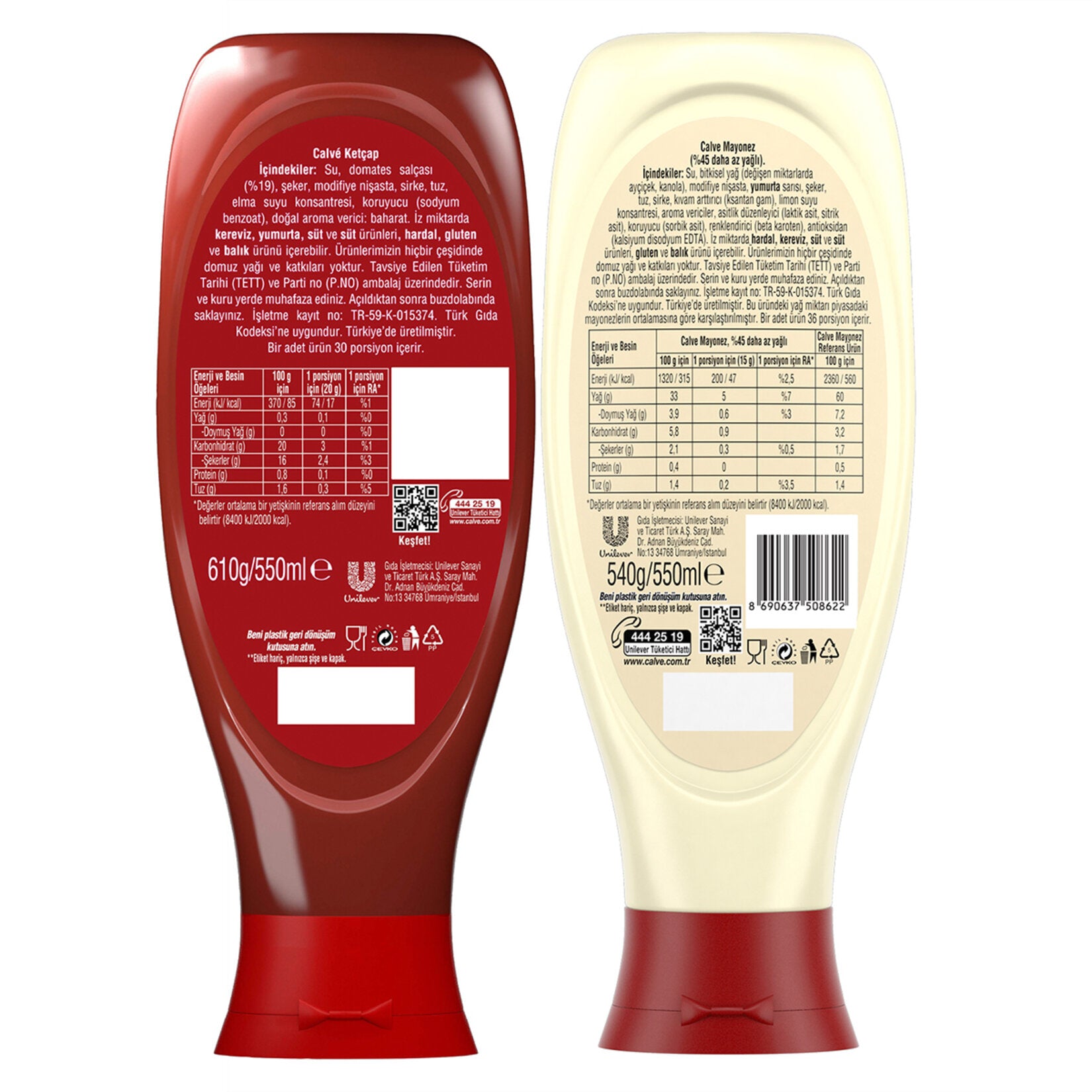 Upgrade your kitchen staples with the Calve Ketchup and Mayonnaise Set, featuring two of the most popular table sauces from Türkiye.