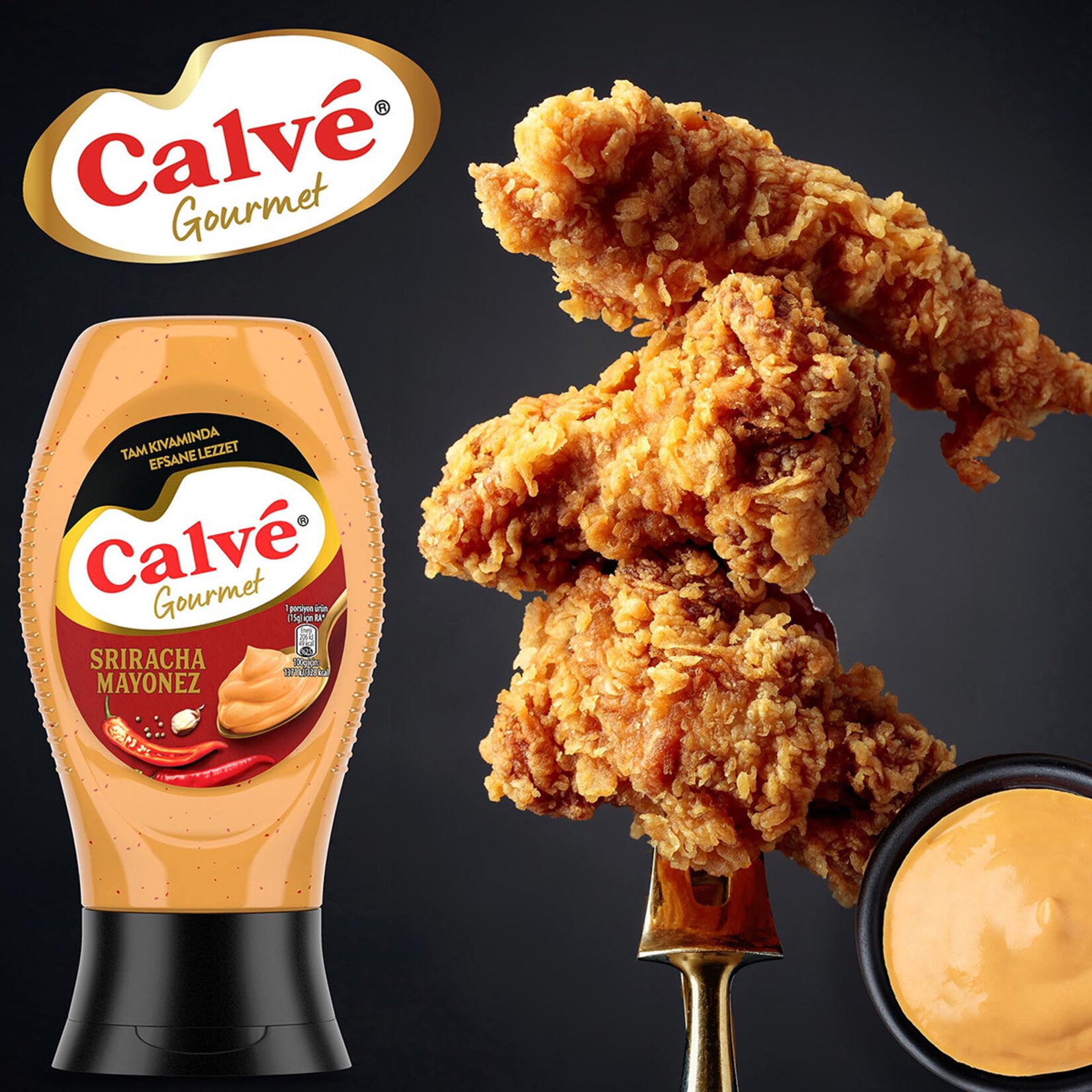 Calve Sriracha Mayonnaise brings together the creamy richness of classic mayo with the bold heat of sriracha-style chili peppers.