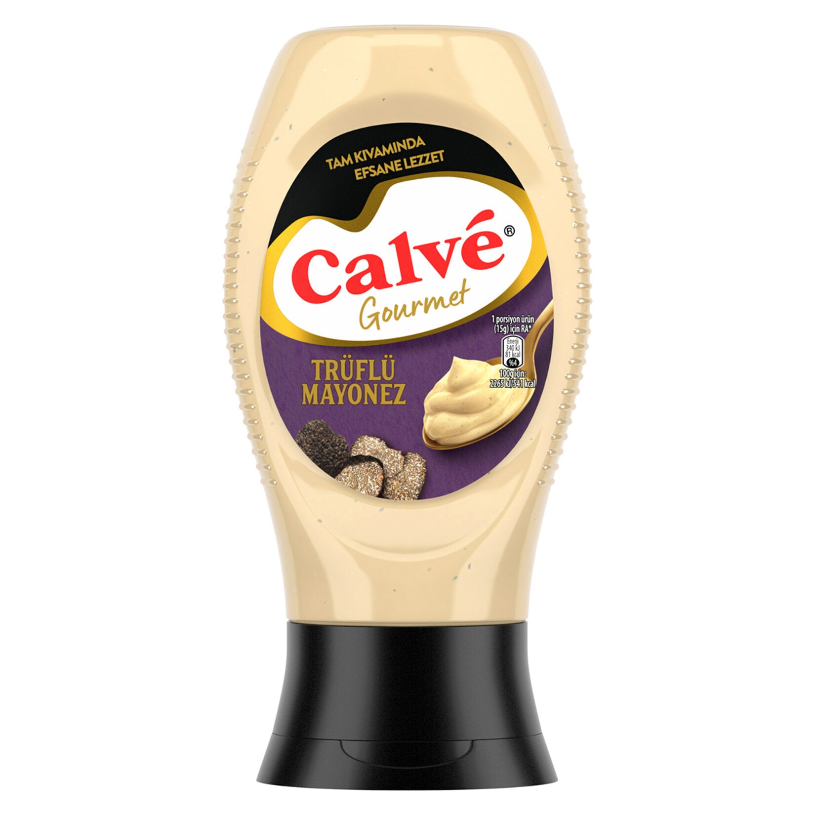 Calve Truflu Mayonez brings a gourmet twist to classic mayonnaise with the rich, earthy aroma of real truffle.