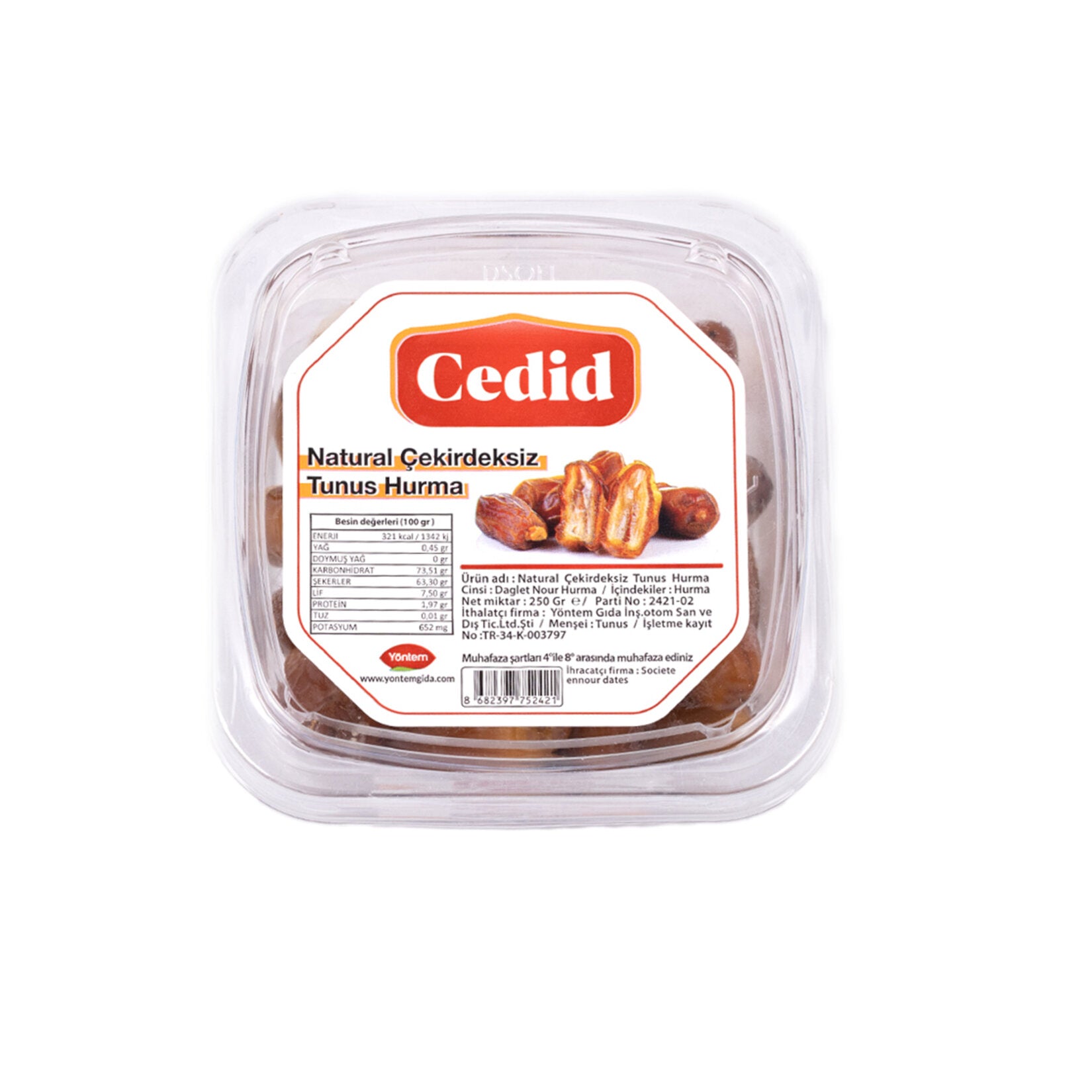 Cedid Natural Seedless Tunisian Dates are carefully selected for their soft texture, rich caramel-like sweetness, and natural energy boost.