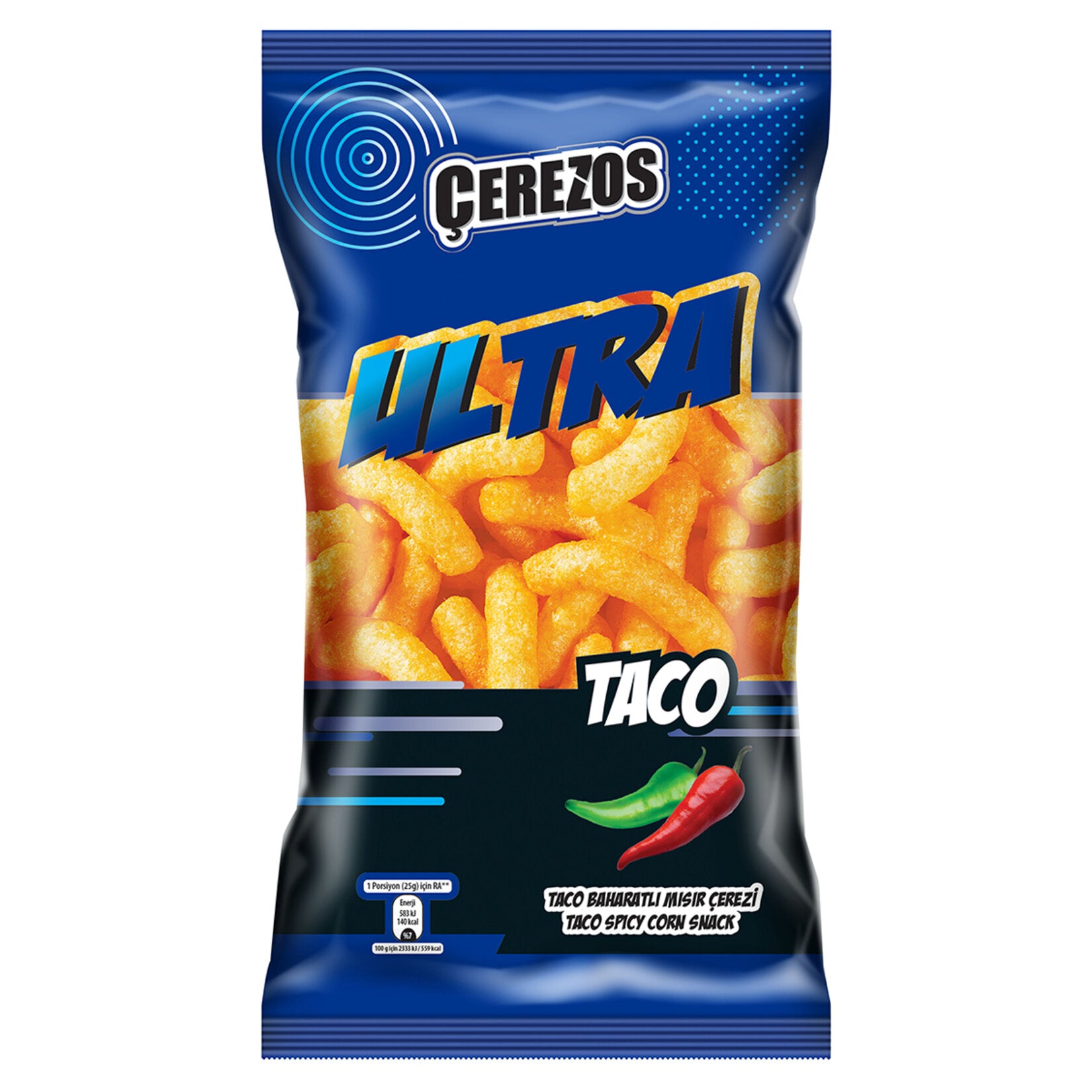 Cerezos Ultra Taco Spiced Corn Snack brings the bold, zesty flavors of taco seasoning to your snack 