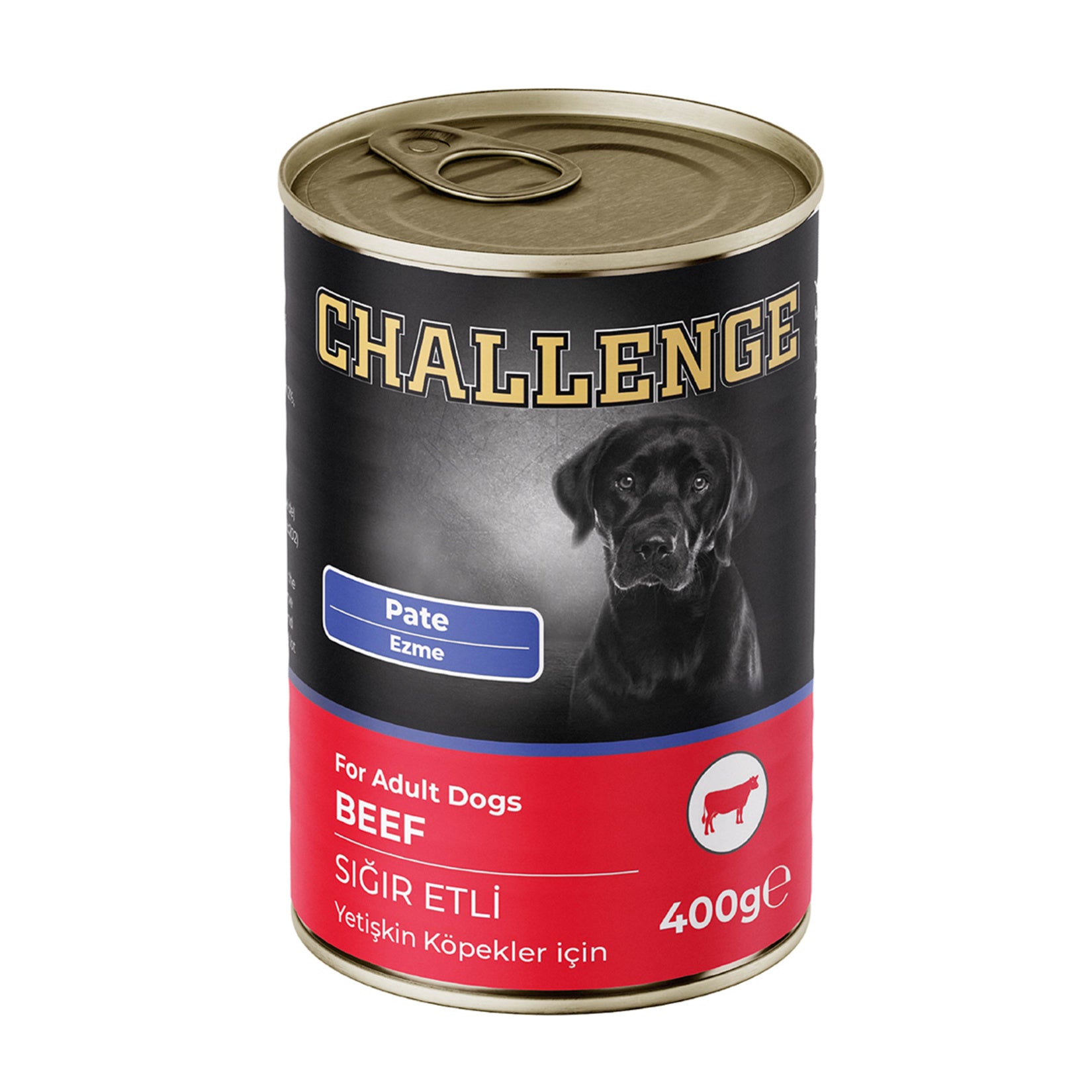Challenge Beef Pate Adult Dog Canned Food 400g is a complete wet food formulated for adult dogs.