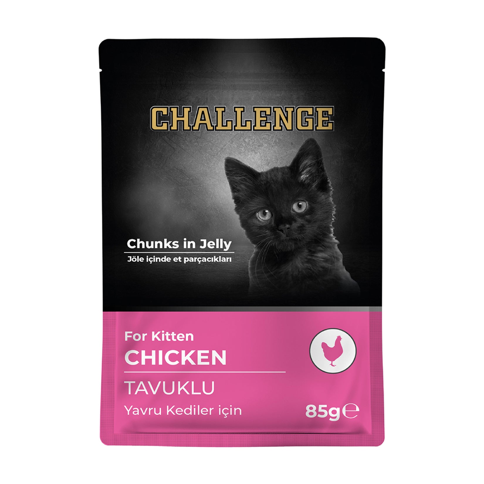 Challenge Chicken Kitten Wet Food Pouch 85g is specially formulated to meet the nutritional needs of growing kittens.