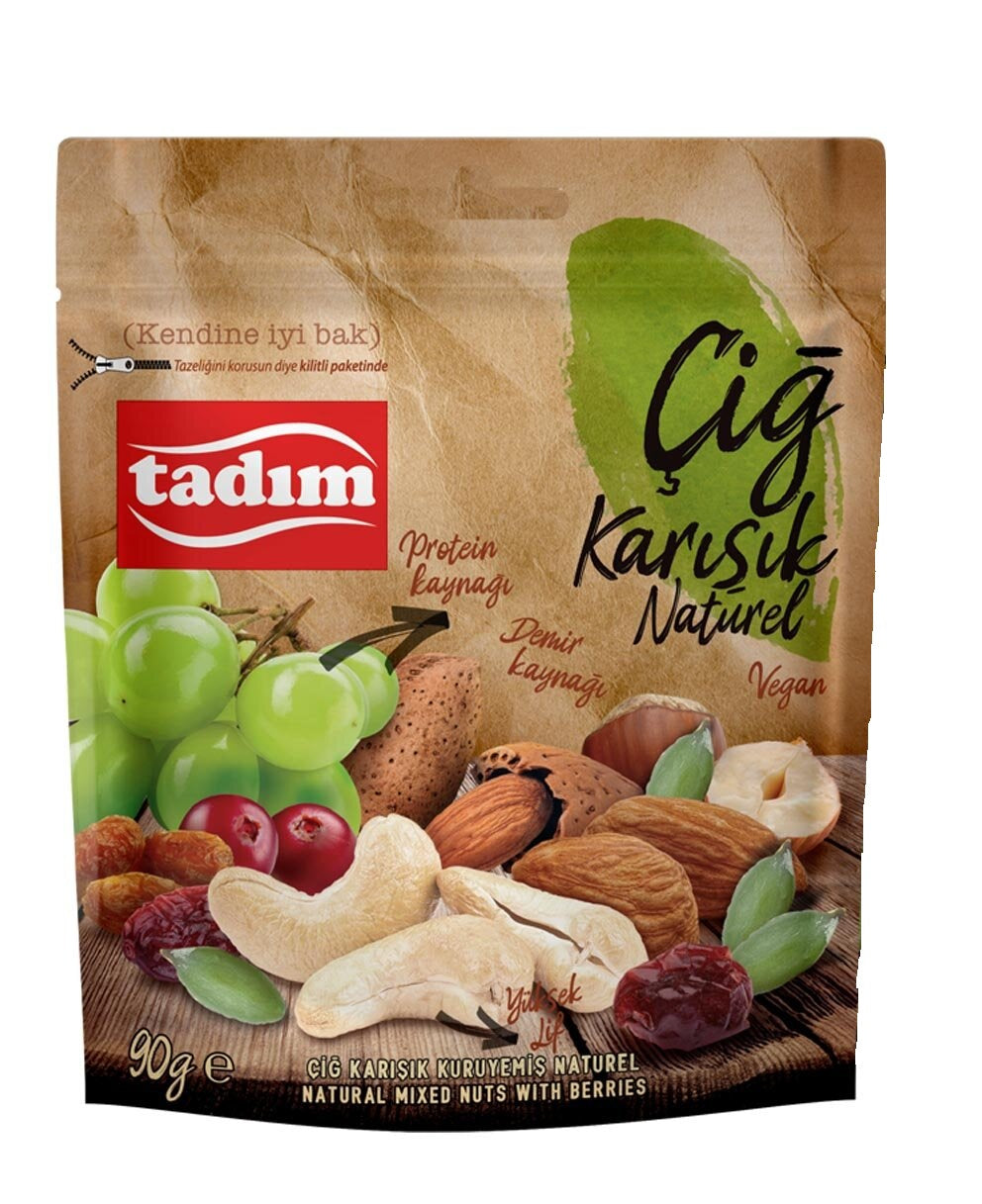 Tadım Raw Mixed Nuts Natural (Karışık Kuruyemiş) 90 G