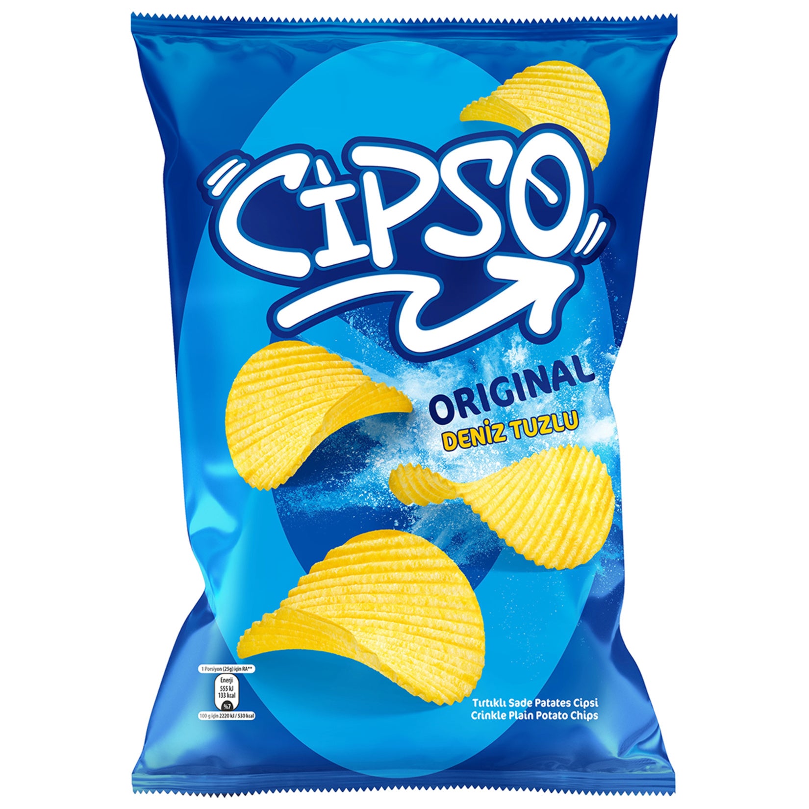 Cipso Original Sea Salted Ridged Potato Chips bring the bold crunch and classic flavor of Türkiye’s 