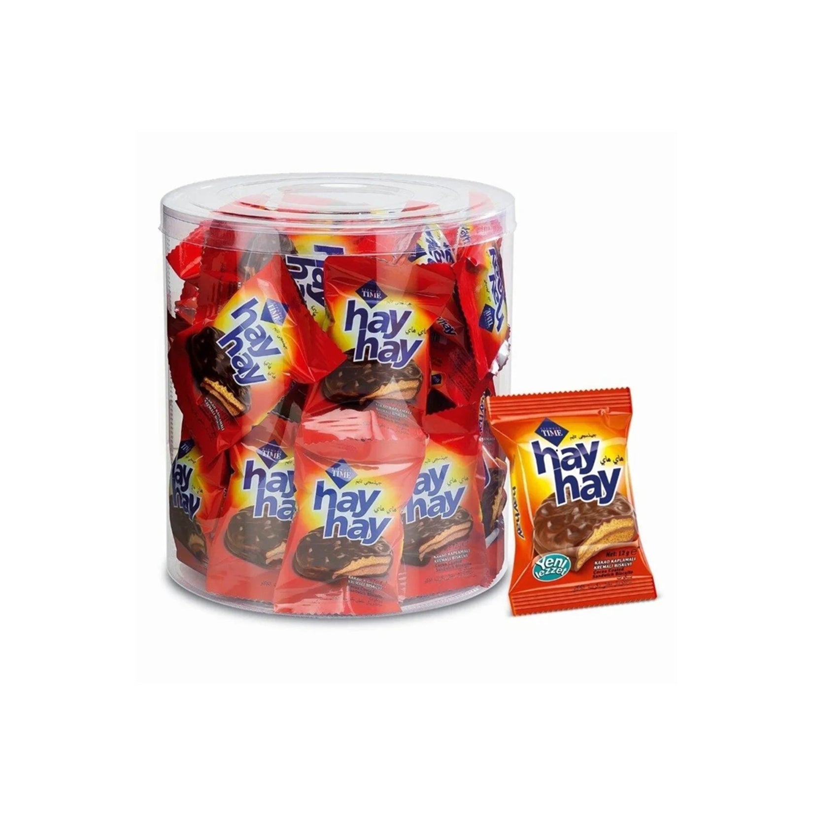 Cizmeci Time Hay Hay Cocoa Coated Cream Biscuit brings together crispy golden biscuits, smooth cream filling, and a delicate cocoa coating in perfectly portioned mini packs.