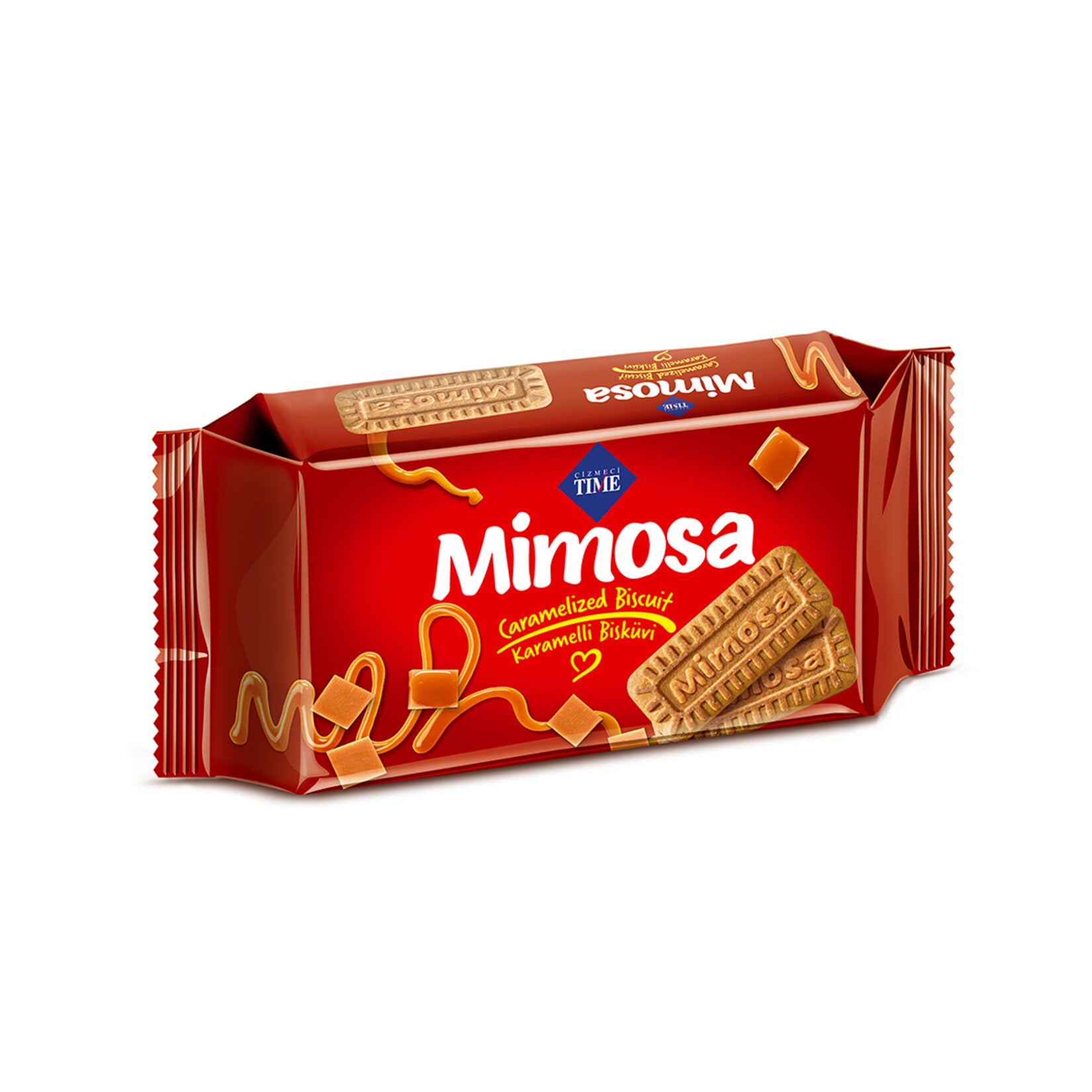 Cizmeci Time Mimosa Caramelized Biscuit brings a delightful crunch and rich caramel flavor to your snack time.