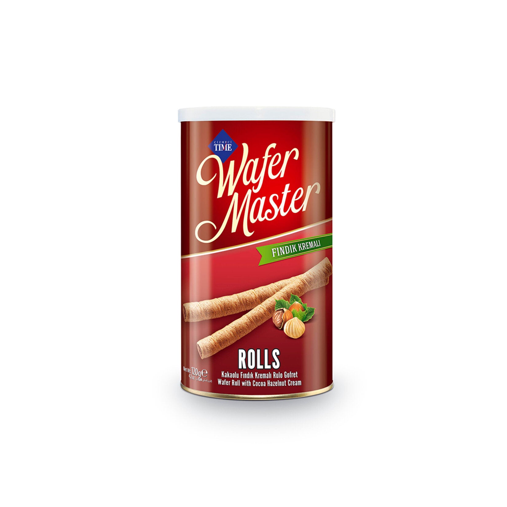 Cizmeci Time Wafer Master is a delightful rolled wafer snack from Türkiye, offering a crisp texture and rich flavor in every bite.
