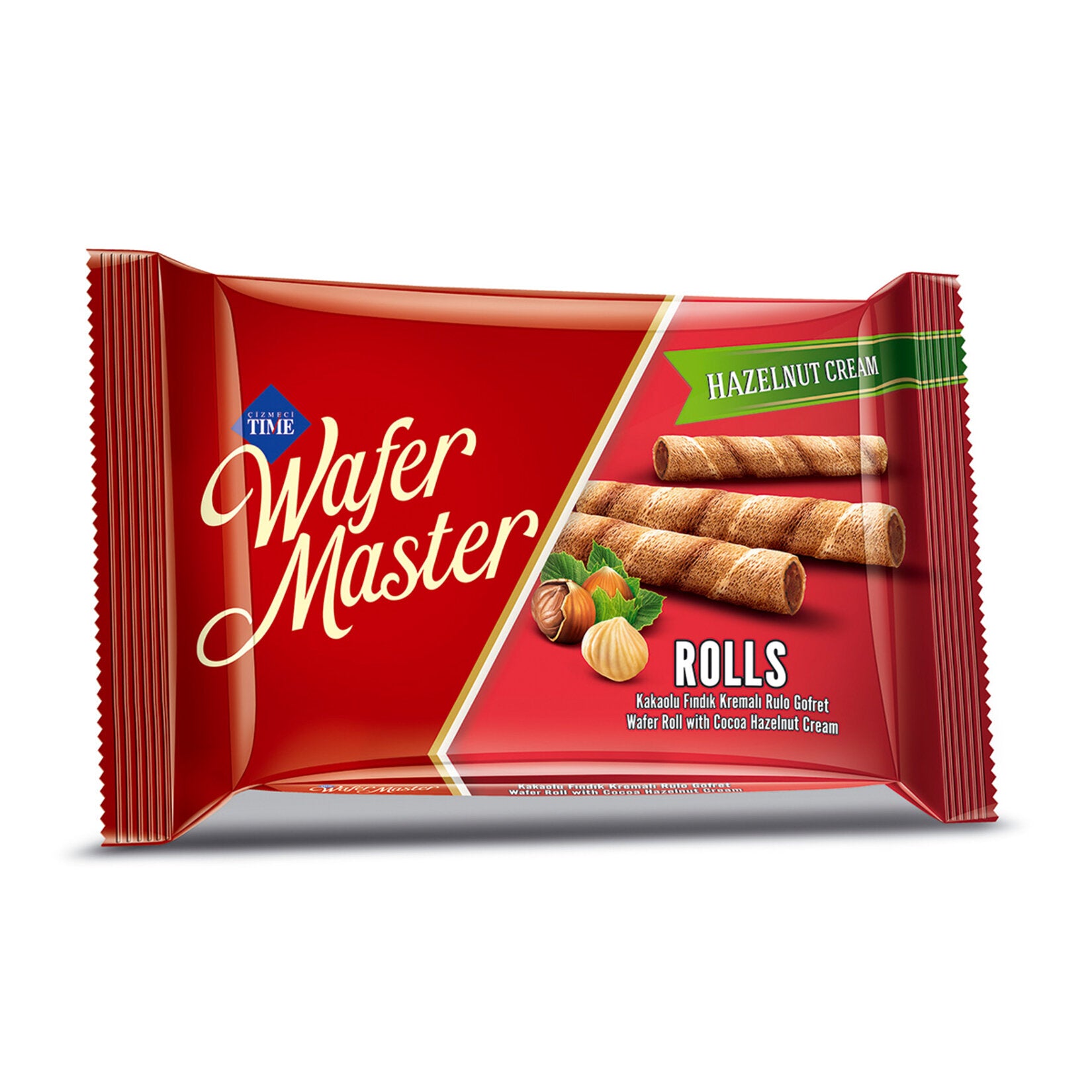 Cizmeci Time Wafer Master Cacao Hazelnut Cream Roll delivers a rich, satisfying crunch with every bite.