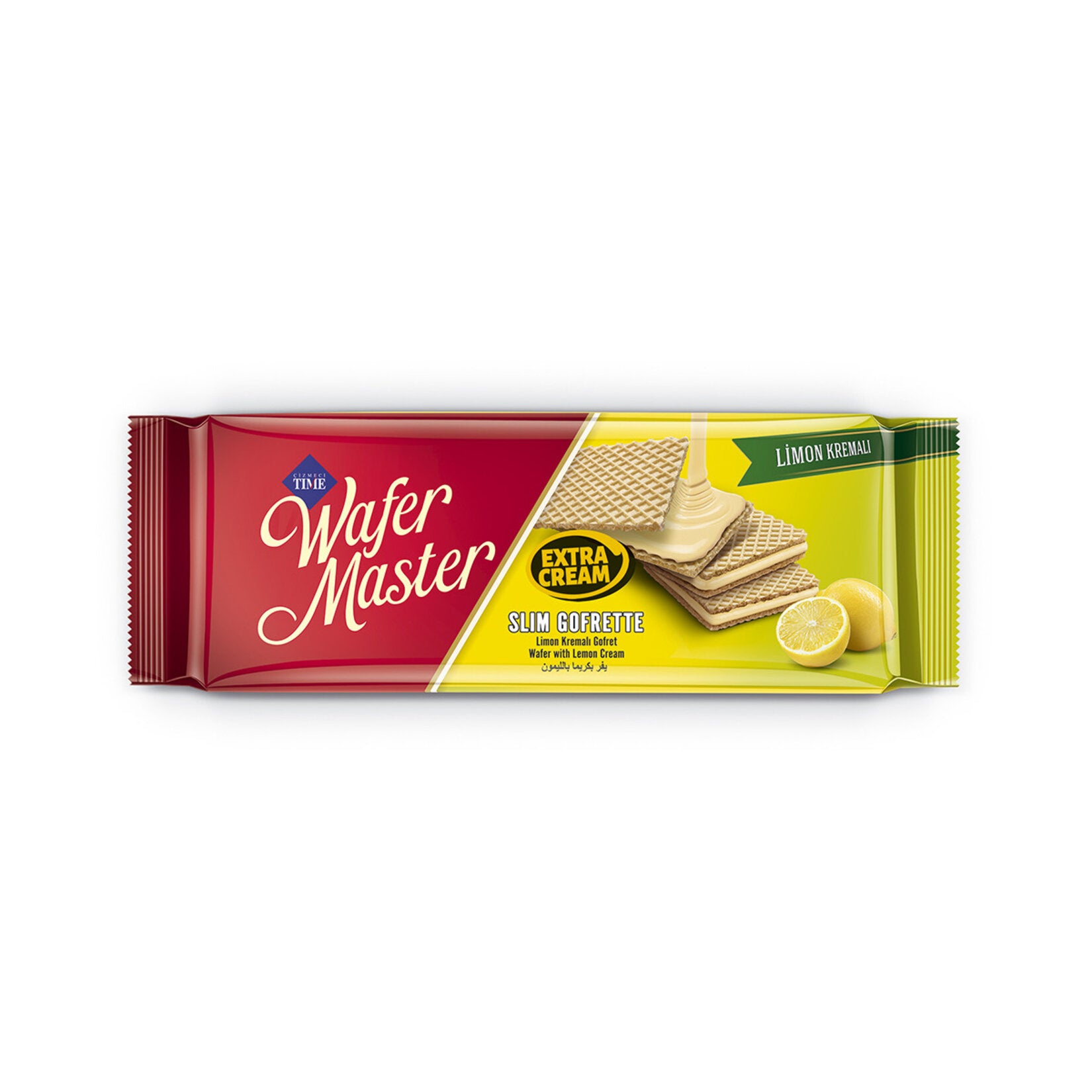 Experience the crisp and zesty flavor of Cizmeci Time Wafer Master Slim Lemon Wafer, a light and crunchy treat straight from Türkiye.
